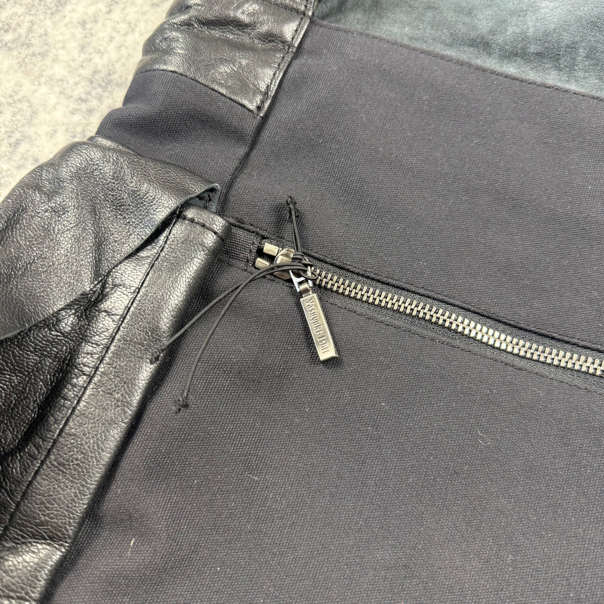 Yasuyuki Ishii Oversized Black Leather Messenger Shoulder Bag