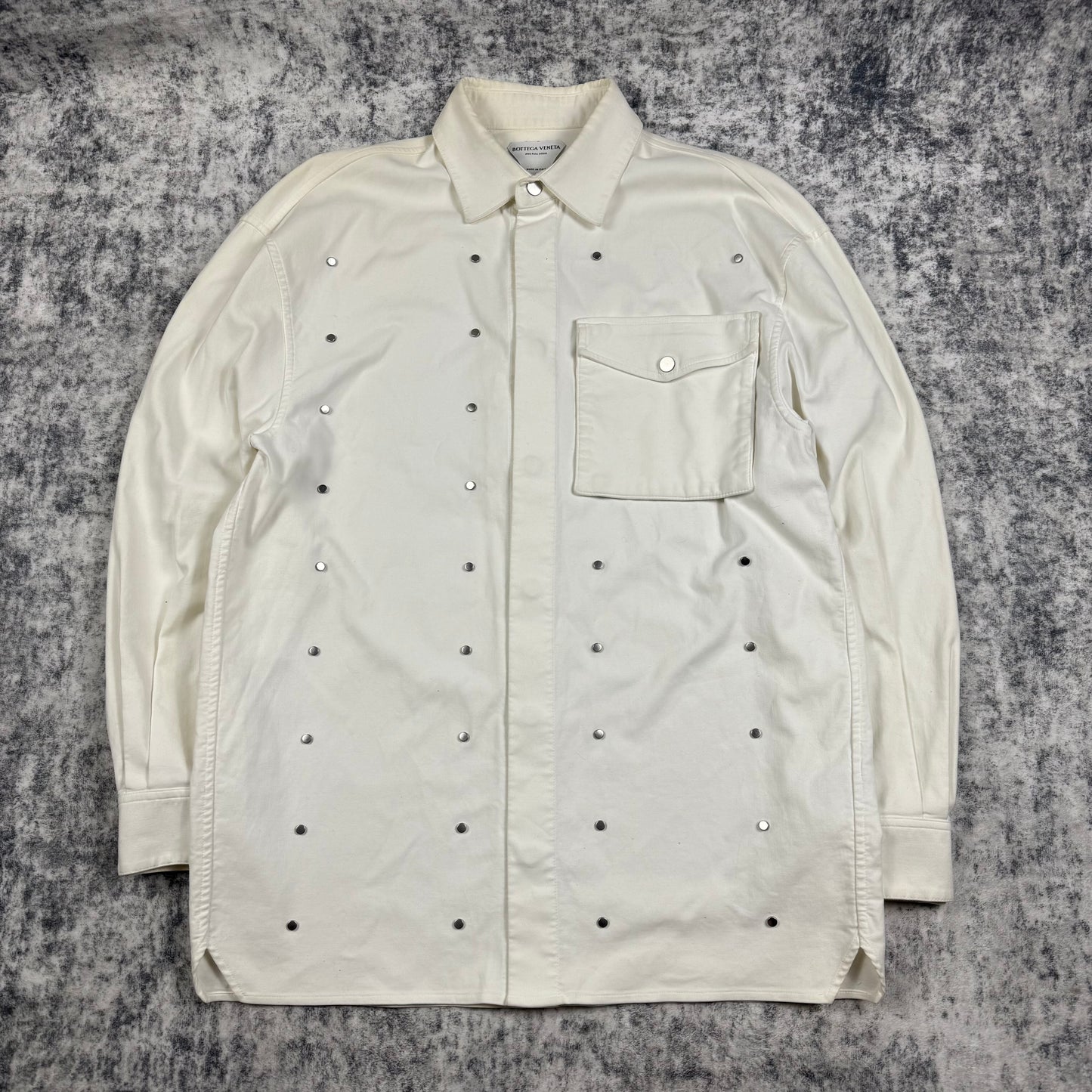 Bottega Veneta Oversized Embellished ‘White’ Button Up Shirt Jacket