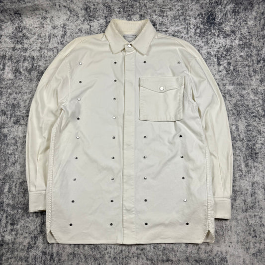 Bottega Veneta Oversized Embellished ‘White’ Button Up Shirt Jacket