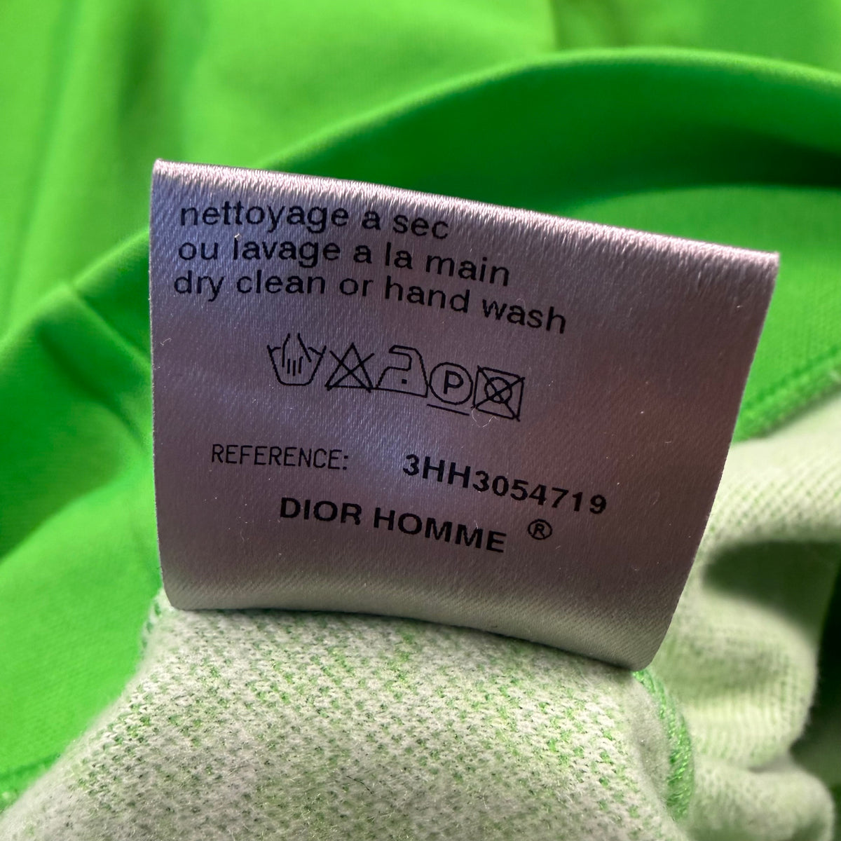Dior Homme AW03 by Hedi Slimane Luster Neon Green Runway Hoodie