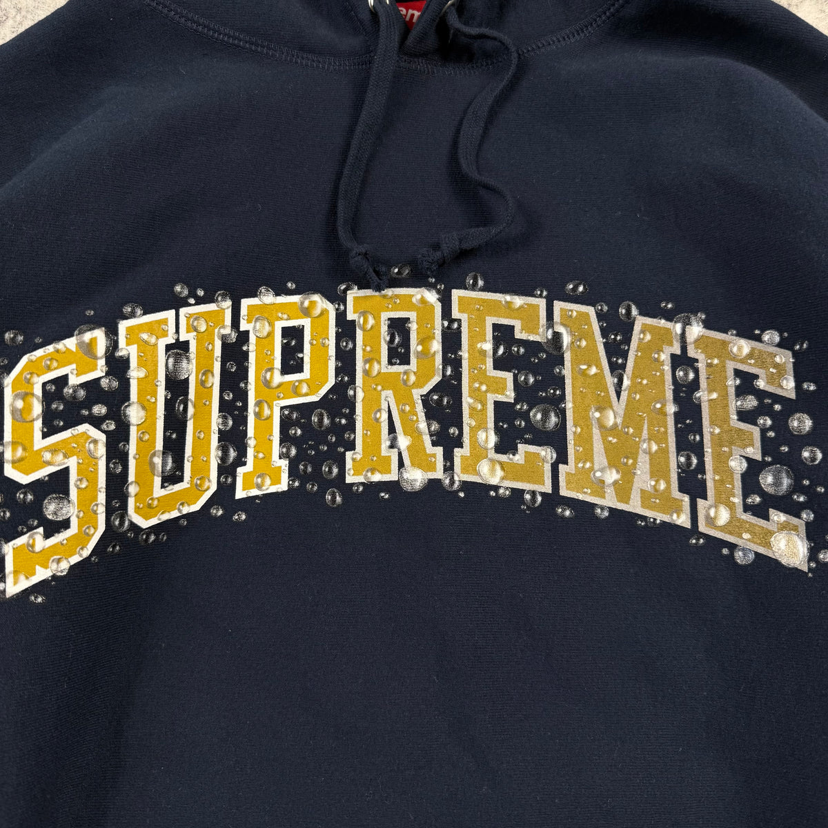 Supreme Water Arc Logo Hooded Sweatshirt Navy