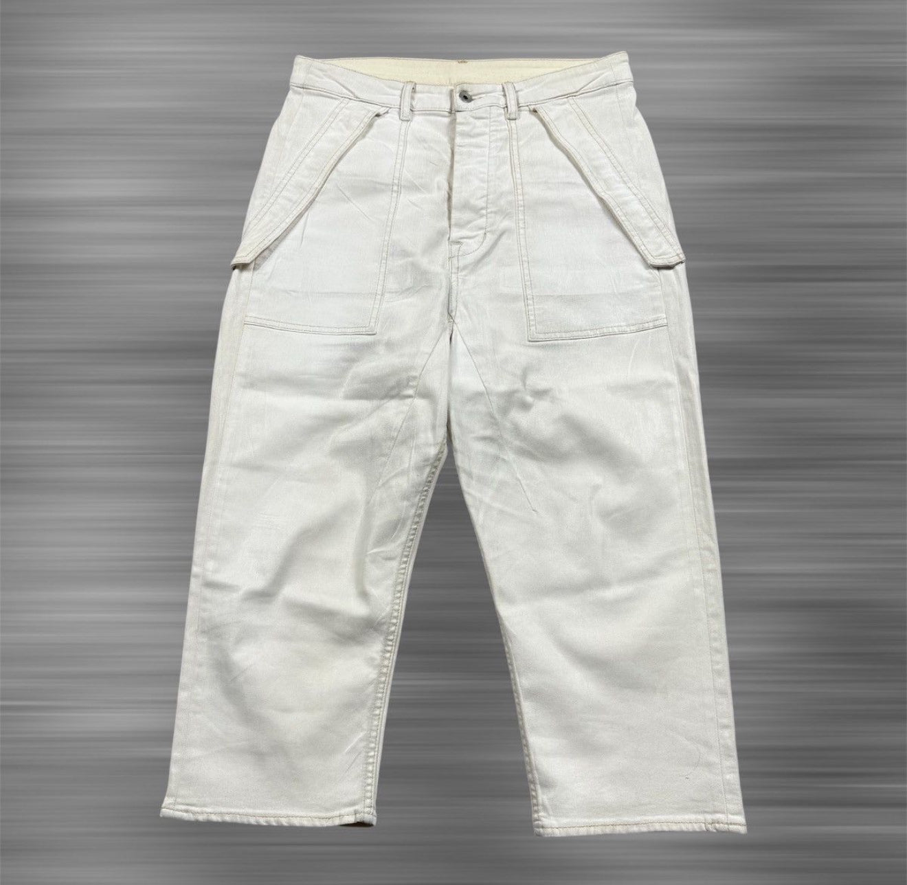 Rick Owens Cargo Waxed Cropped Jeans