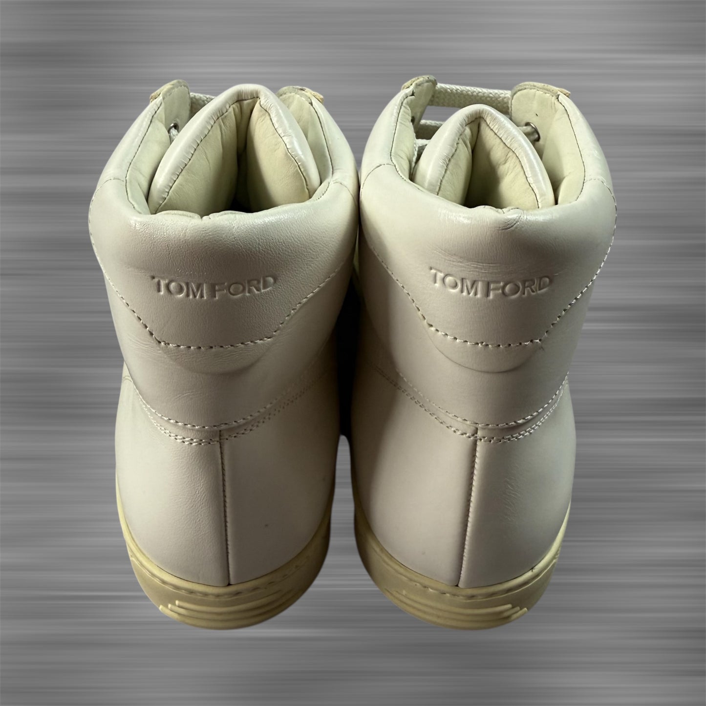 TOM FORD White Leather Russell High Top Shoes