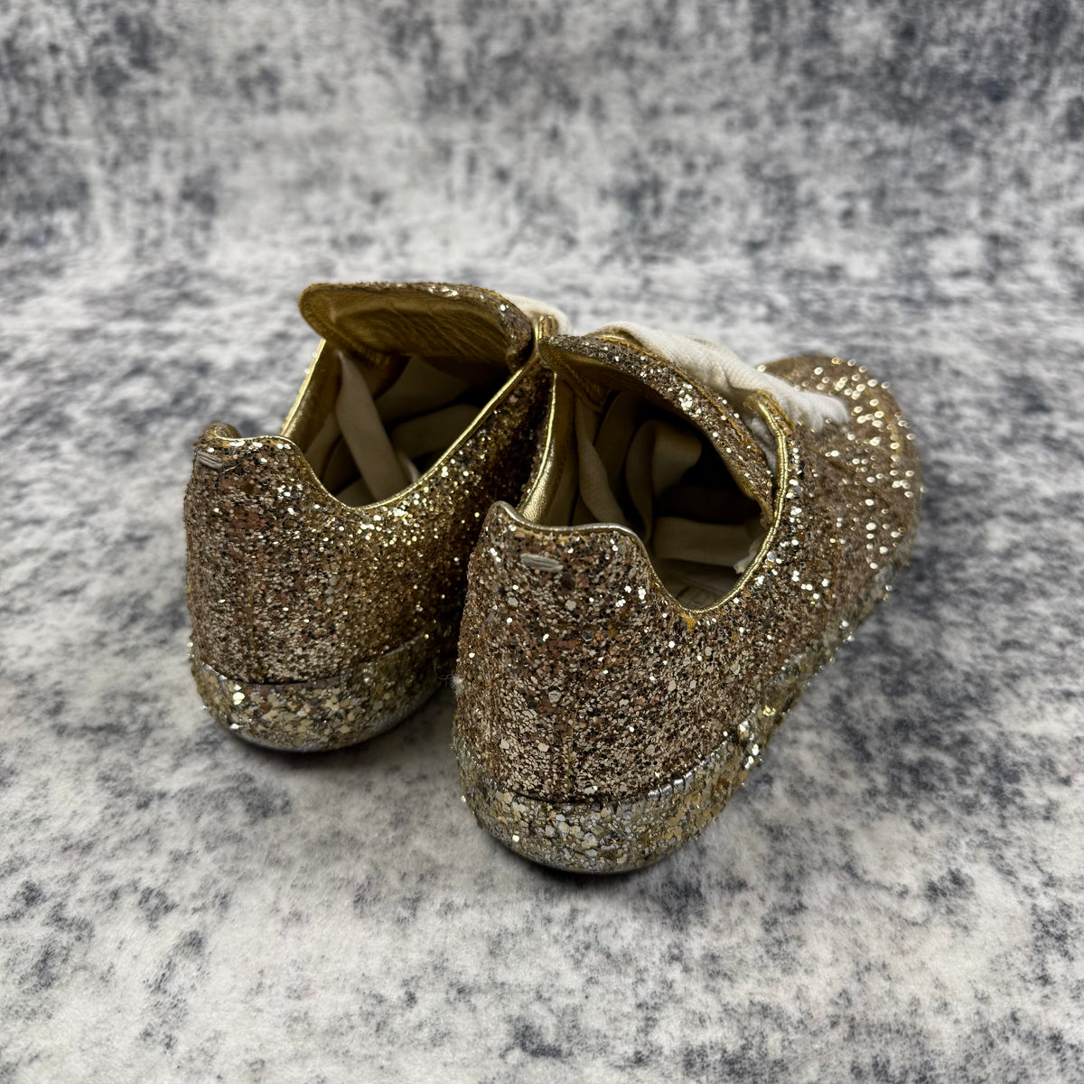 Maison Margiela Gold Glitter Replica Sneakers