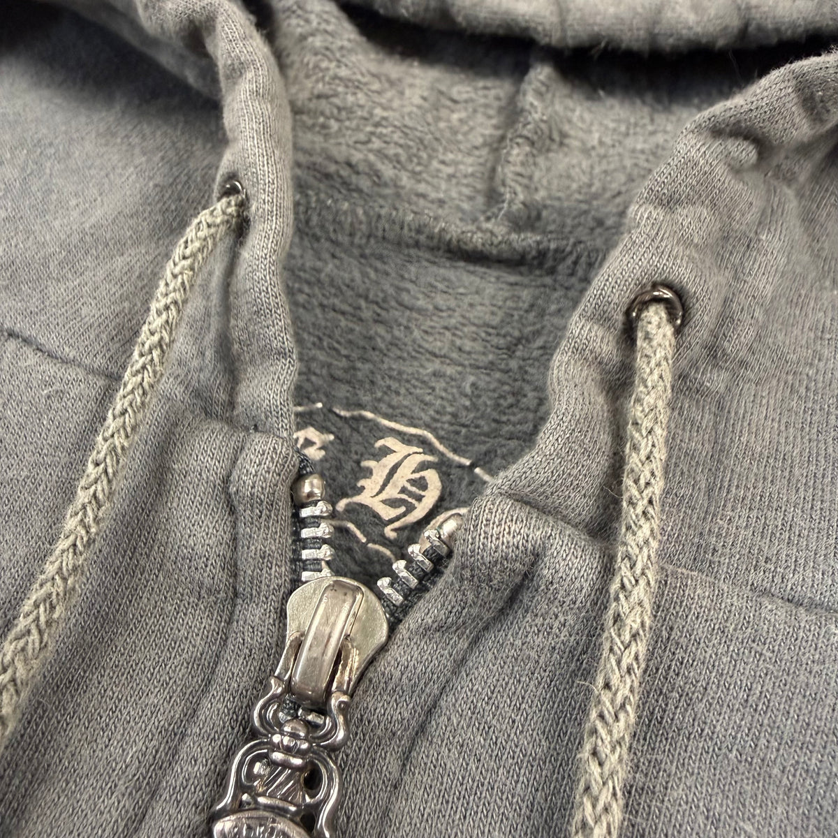 Chrome Hearts Vintage Horseshoe Cross ‘Gray’ Zip Up Hoodie