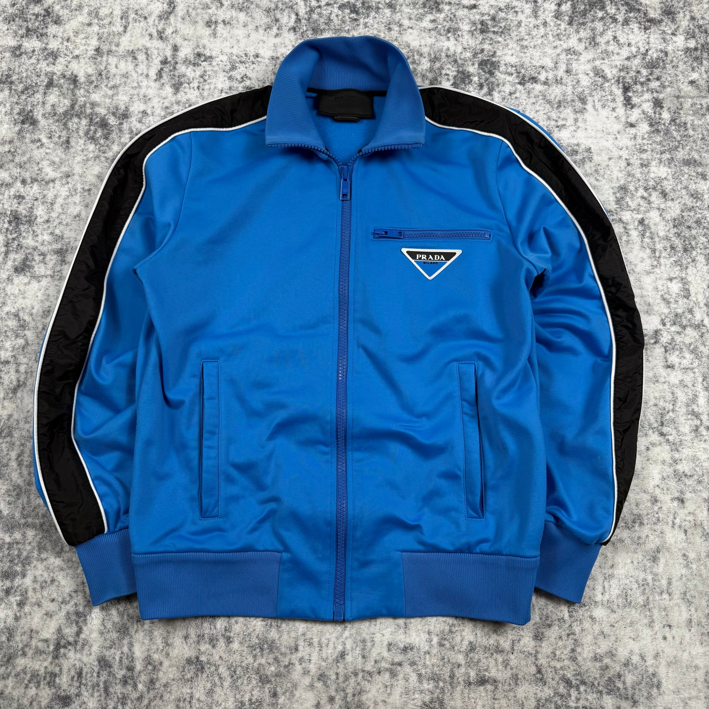 Prada Milano Triangle Logo Zip Track ‘Blue/Black’ Jacket