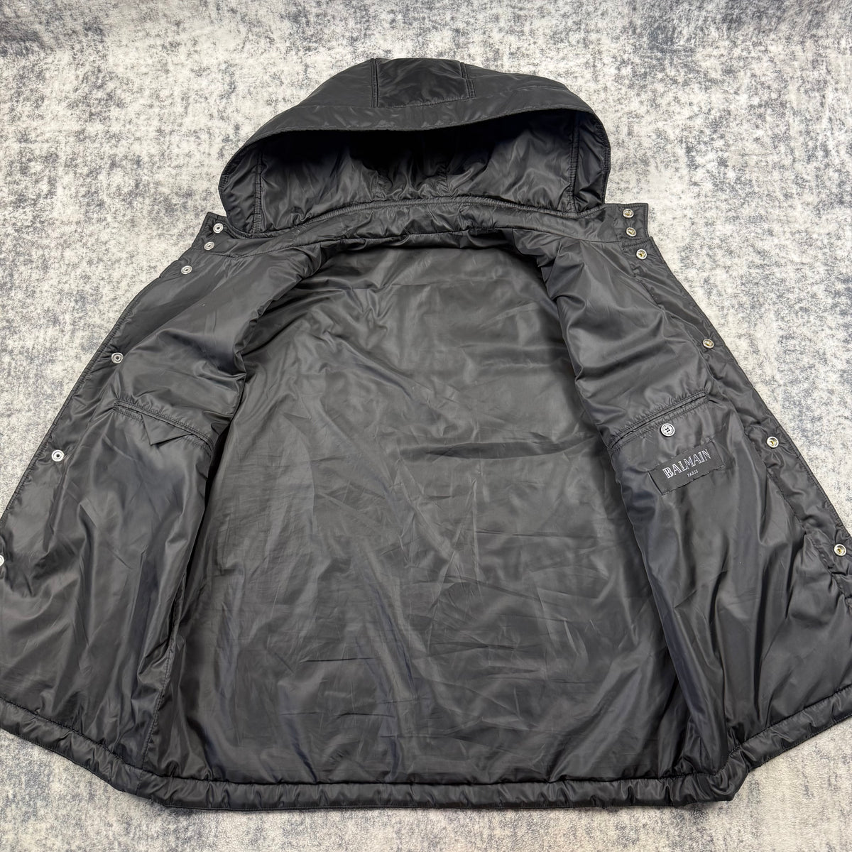 Balmain Padded Quilted Shell Hooded ‘Black’ Gilet