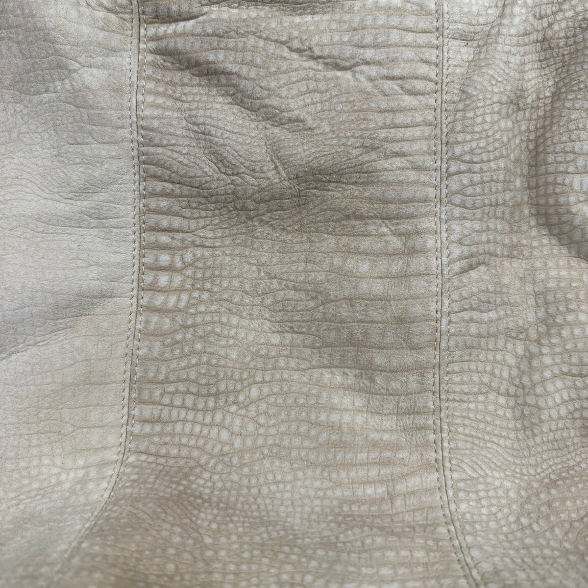 Brunello Cucinelli Beige Croc Embossed Leather Oversized Tote Bag