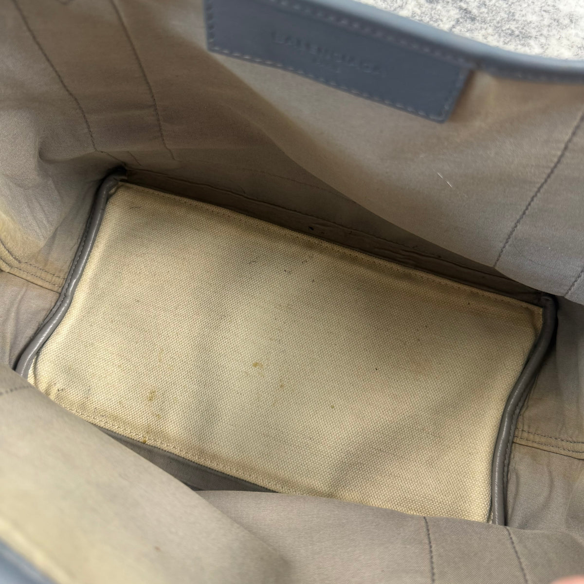 Balenciaga Navy Cabas Small Canvas Tote Bag
