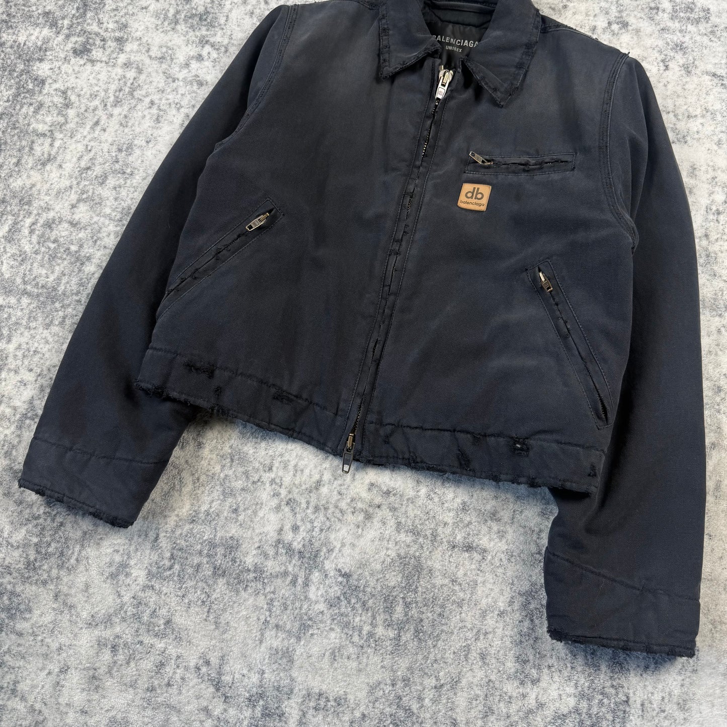 Balenciaga Workwear Distressed ‘Black’ Detroit Jacket