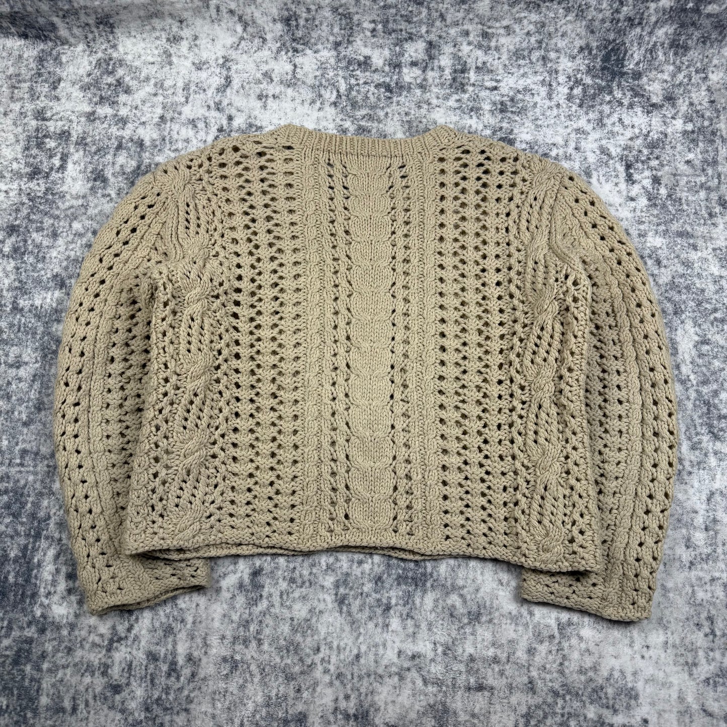 Yohji Yamamoto Fisherman Cable Knit Wool ‘Beige’ Sweater