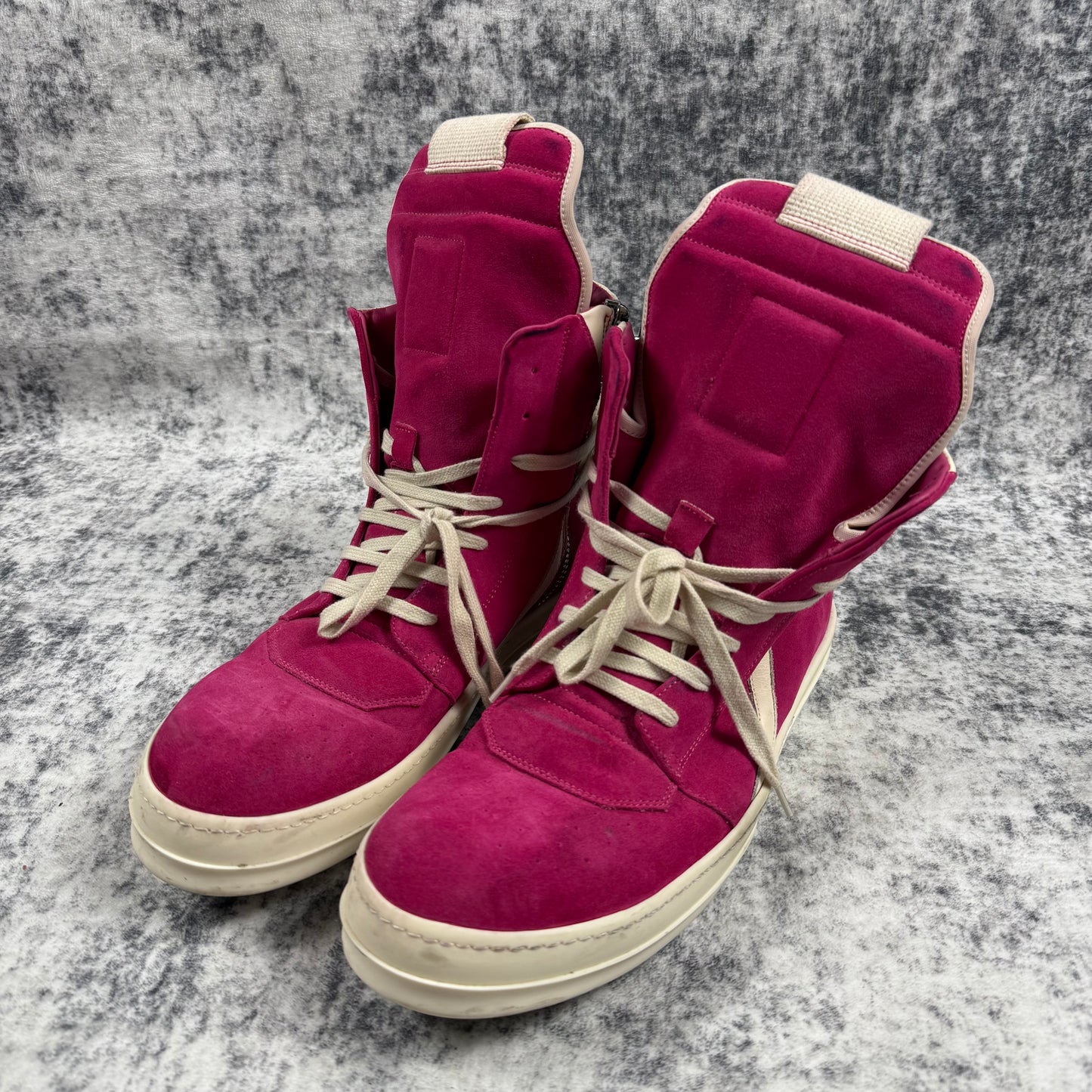 Rick Owens Pink Suede Geobaskets