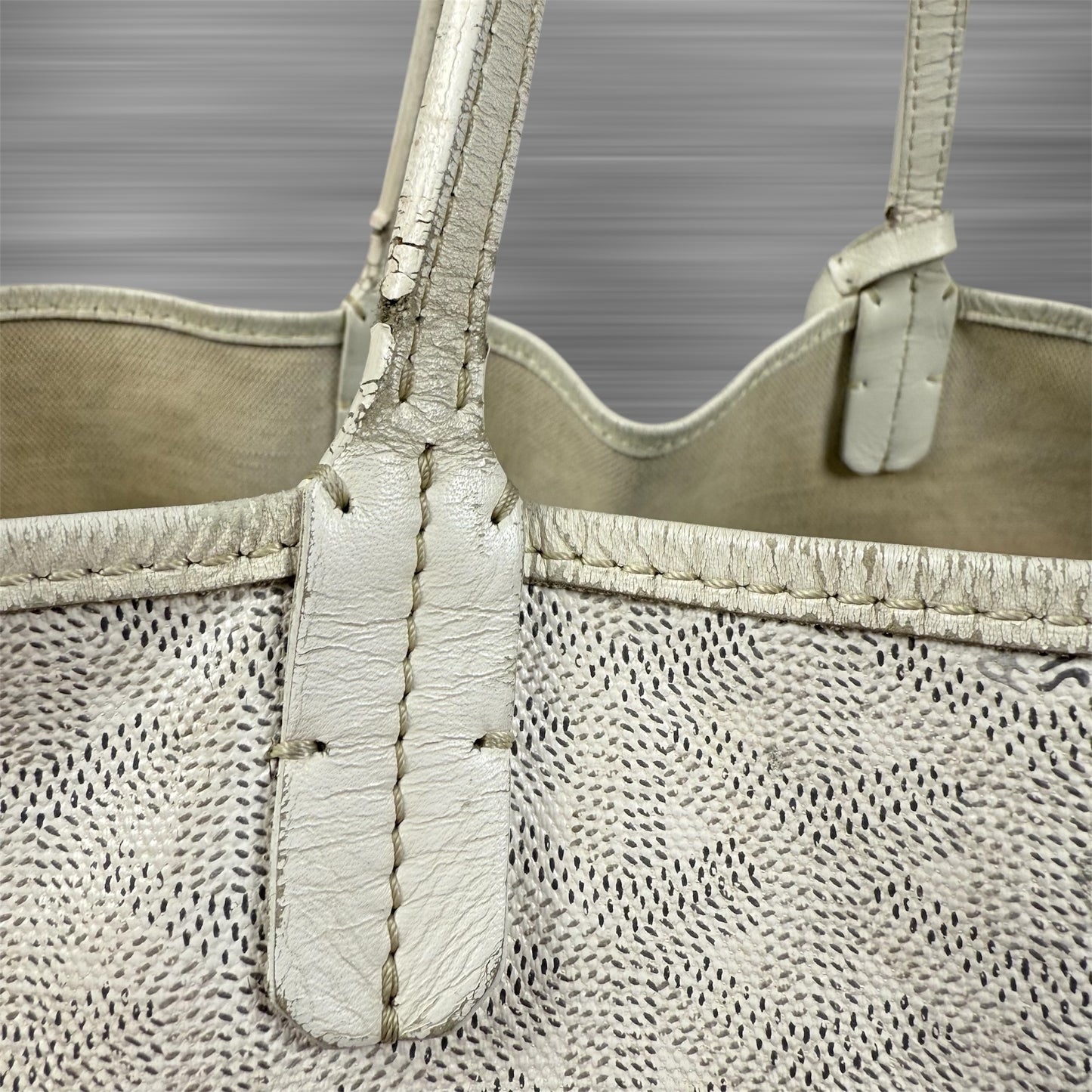 Goyard St. Louis PM Tote Bag Coated Canvas Leather White