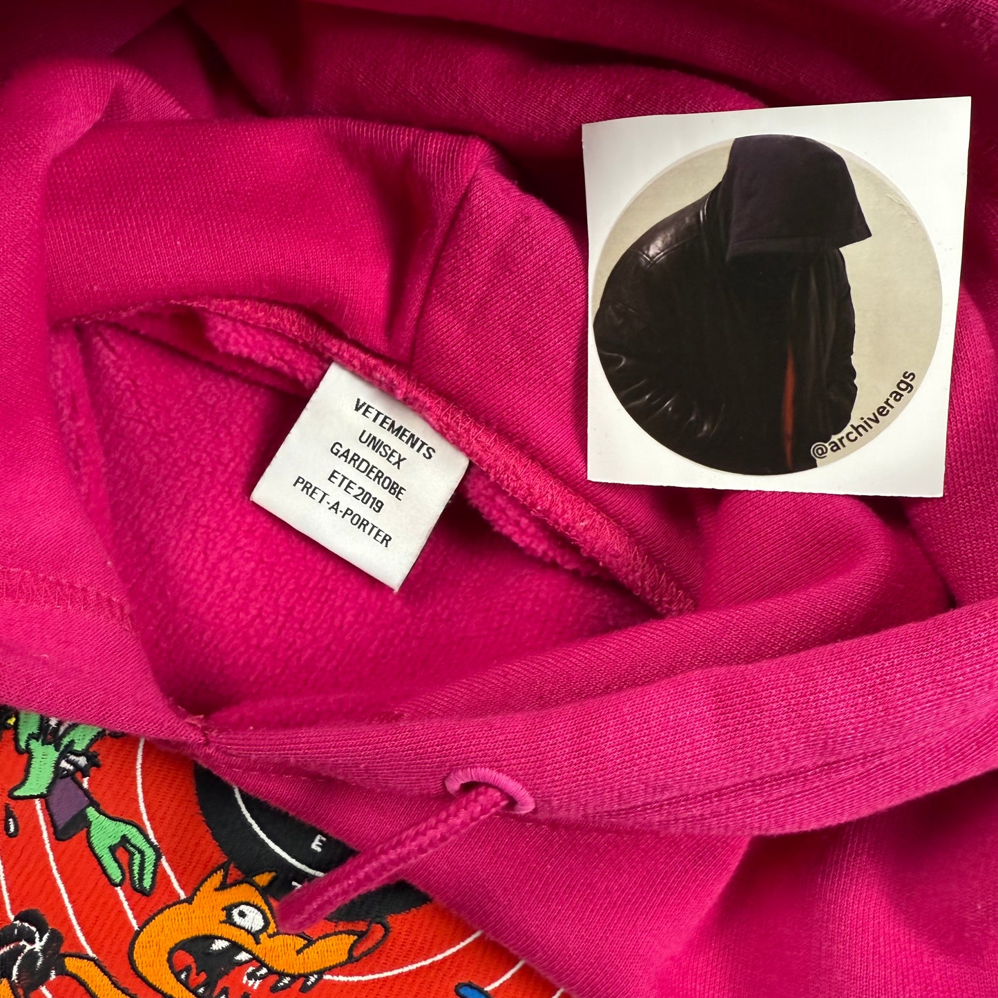 Vetements Augmented Reality Cartoon ‘Pink’ Hoodie