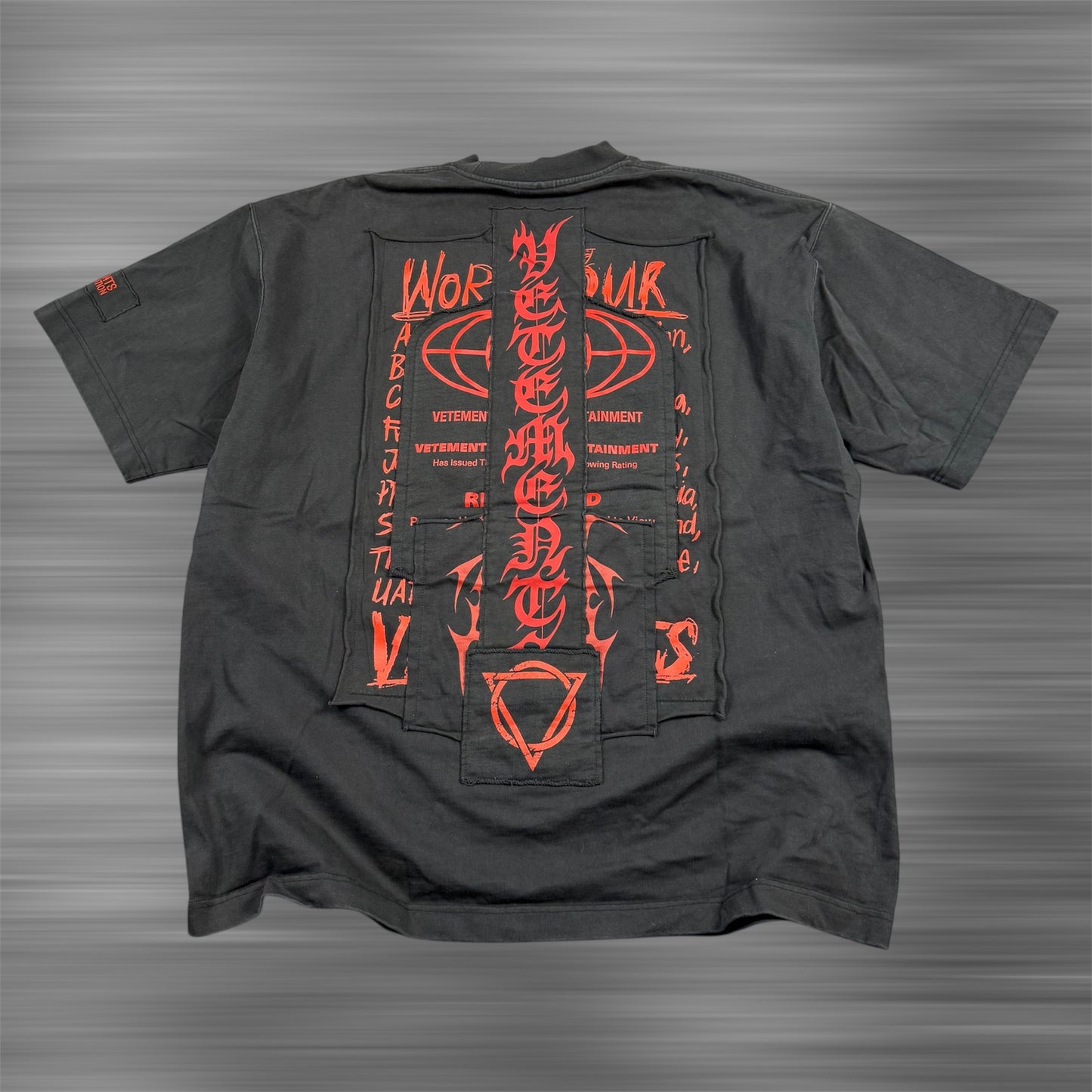 Vetements Hardcore Patched Dense ‘Black’ T-Shirt