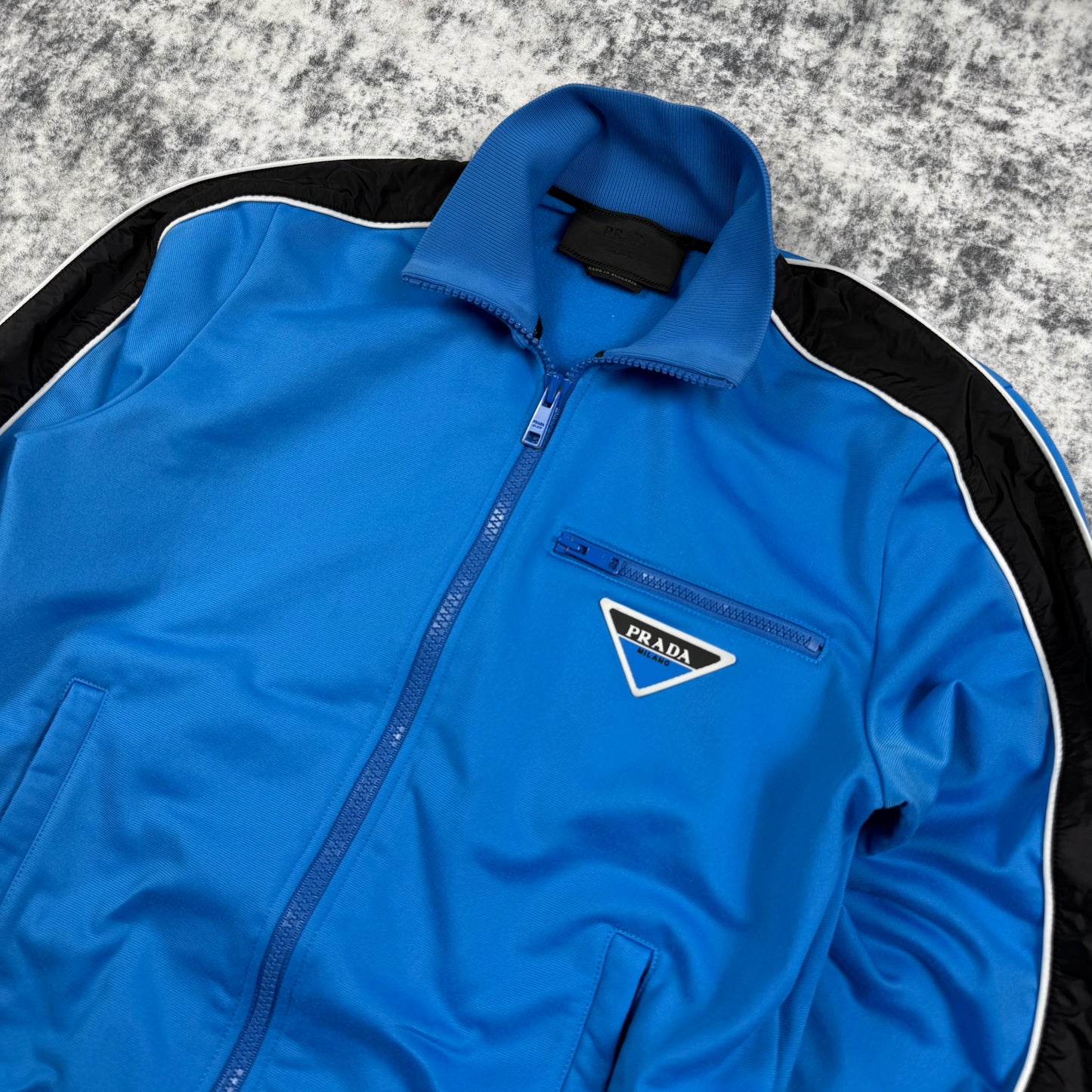Prada Milano Triangle Logo Zip Track ‘Blue/Black’ Jacket
