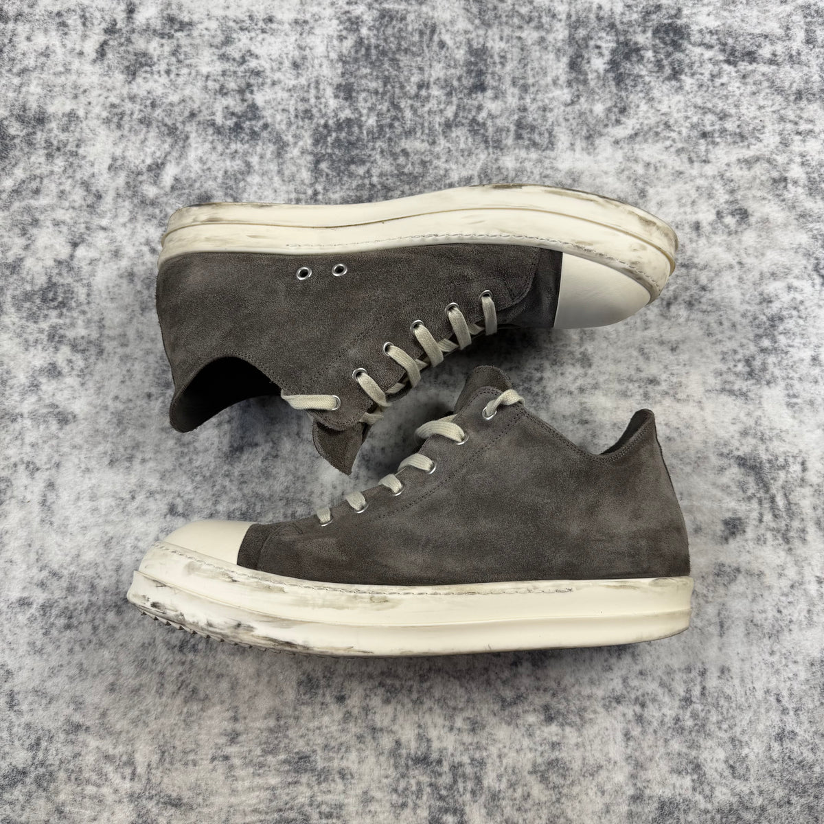 Rick Owens Suede Low Top Ramones Shoes