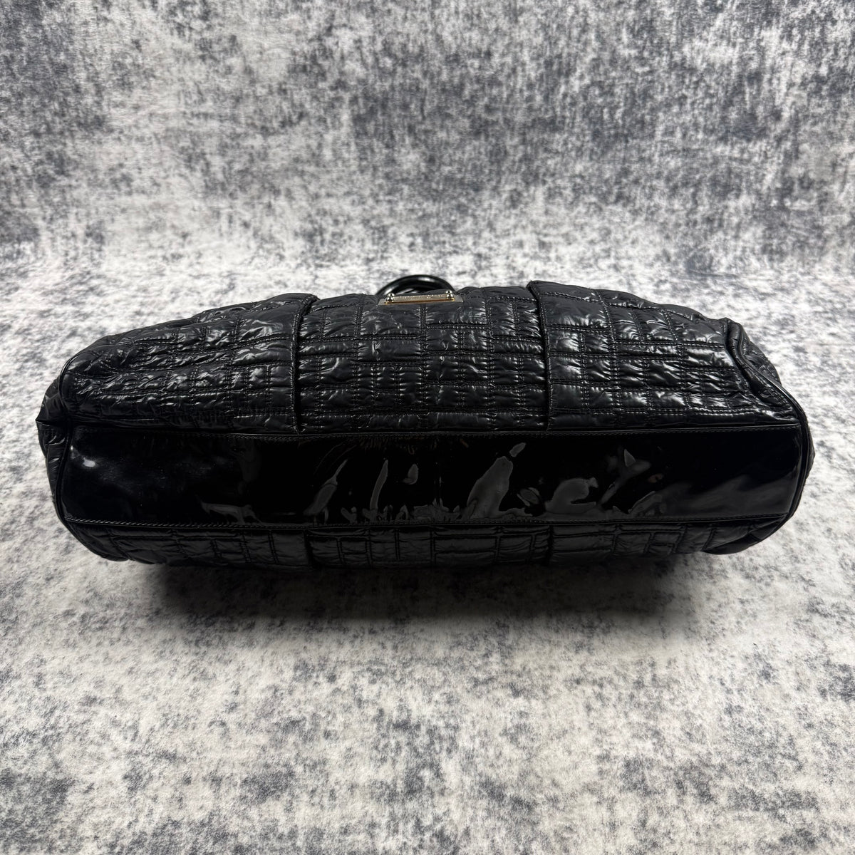Dolce & Gabbana Miss Lexington Black Quilted Patent Nylon Tote Bag