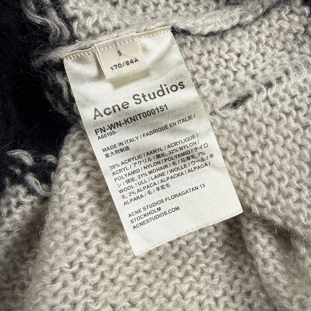 Acne Studios Kantonia Distressed Striped Mohair Sweater