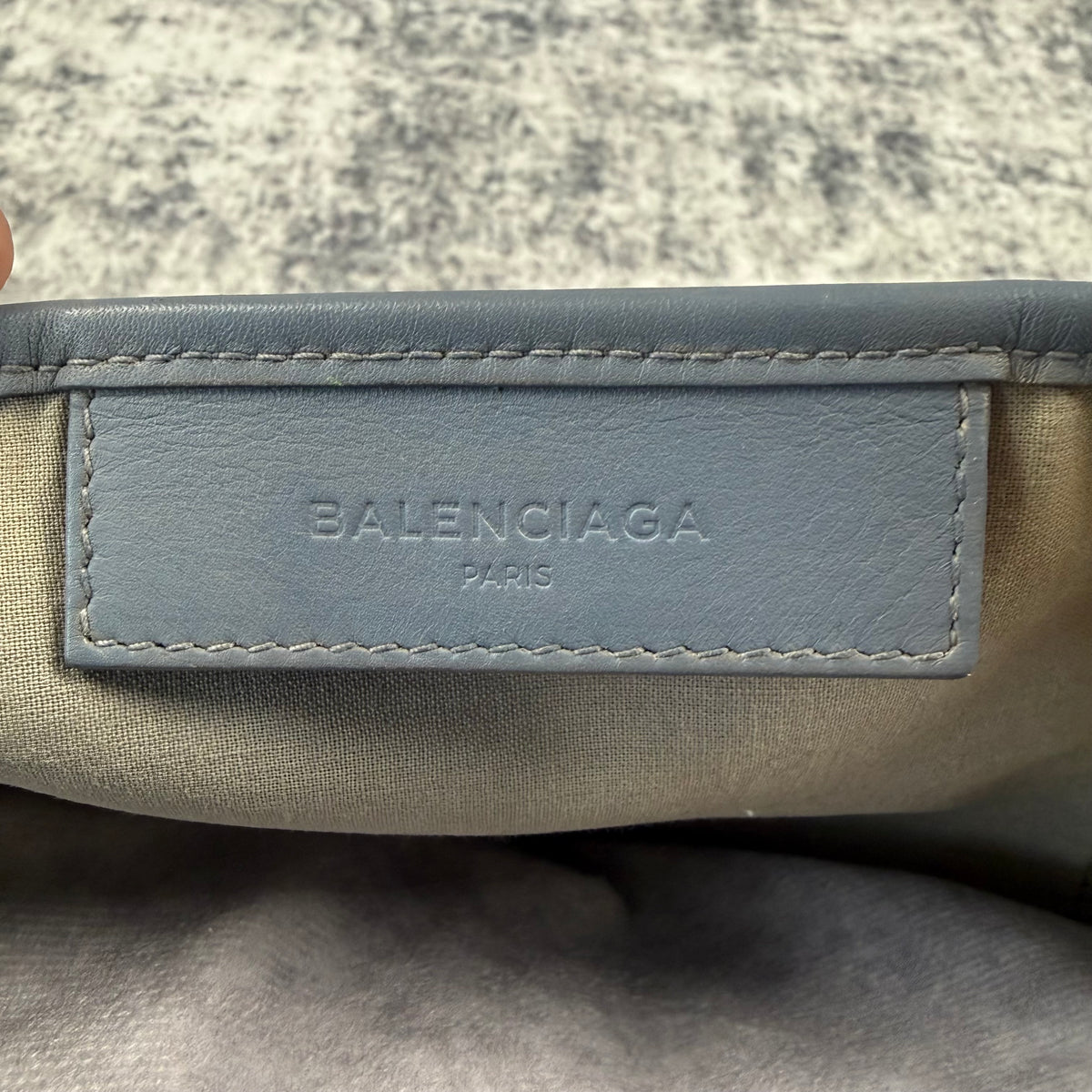 Balenciaga Navy Cabas Small Canvas Tote Bag