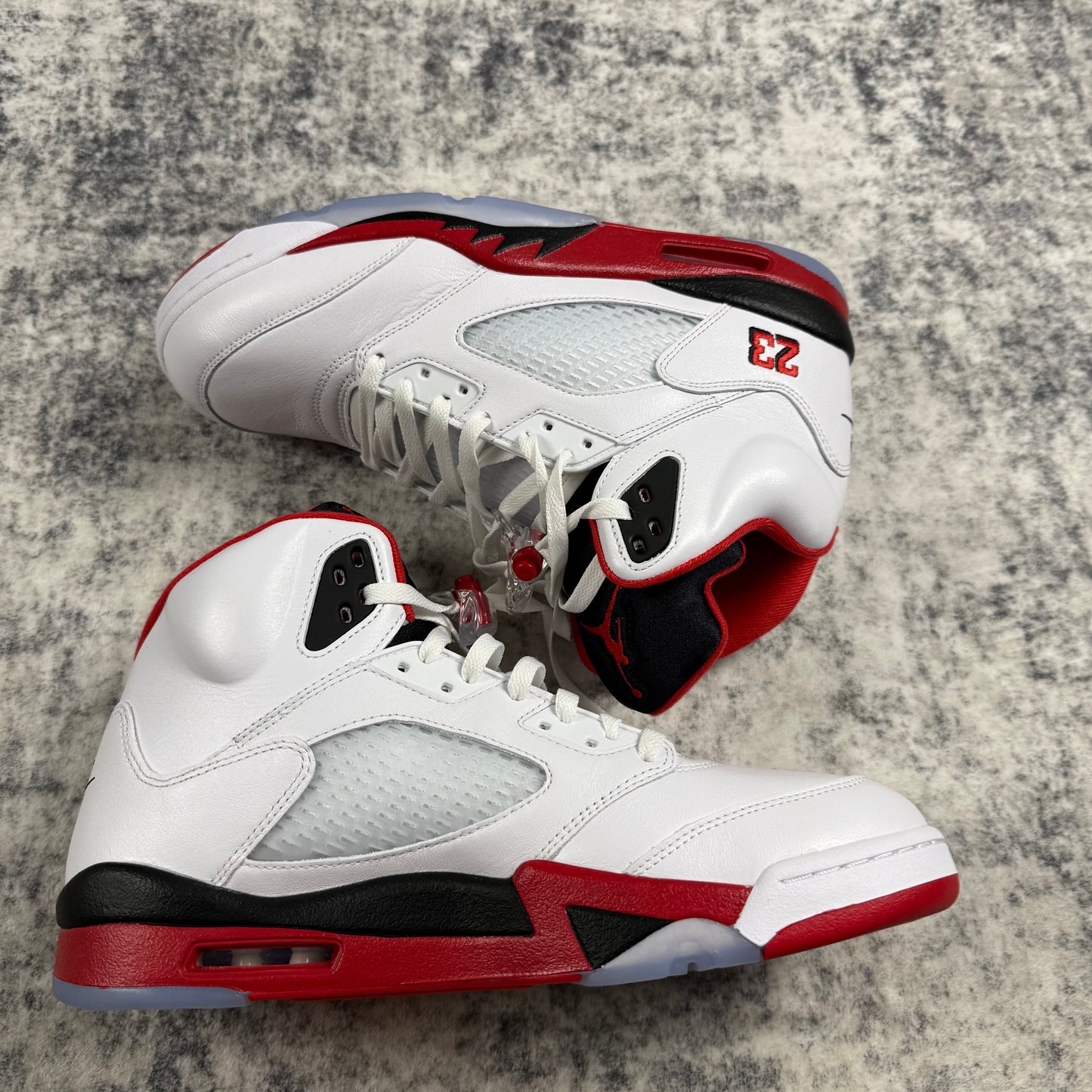 Jordan 5 Retro Fire Red Black Tongue Shoes