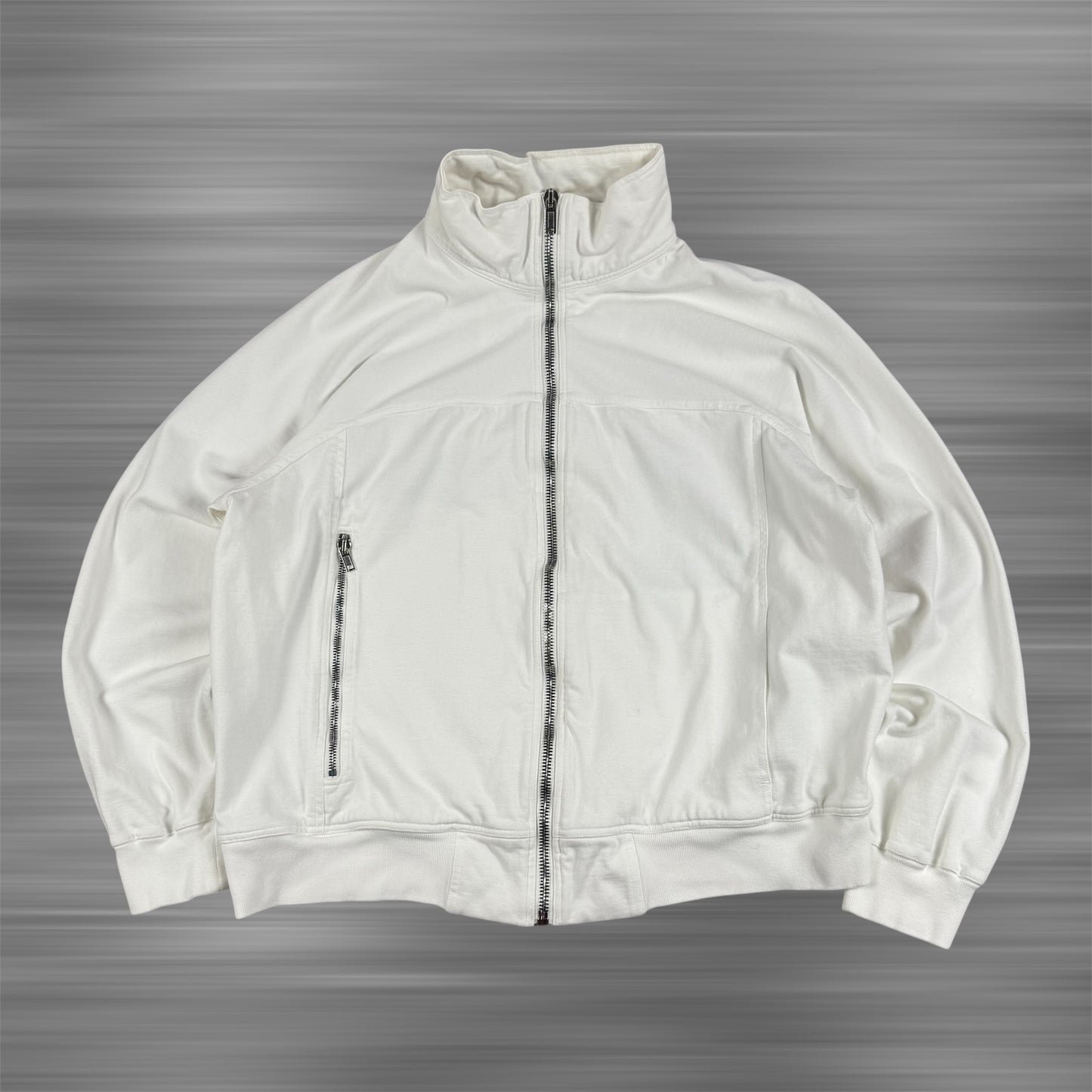 Rick Owens SS20 Fogachine High Neck Zip Up ‘White’ Sweater