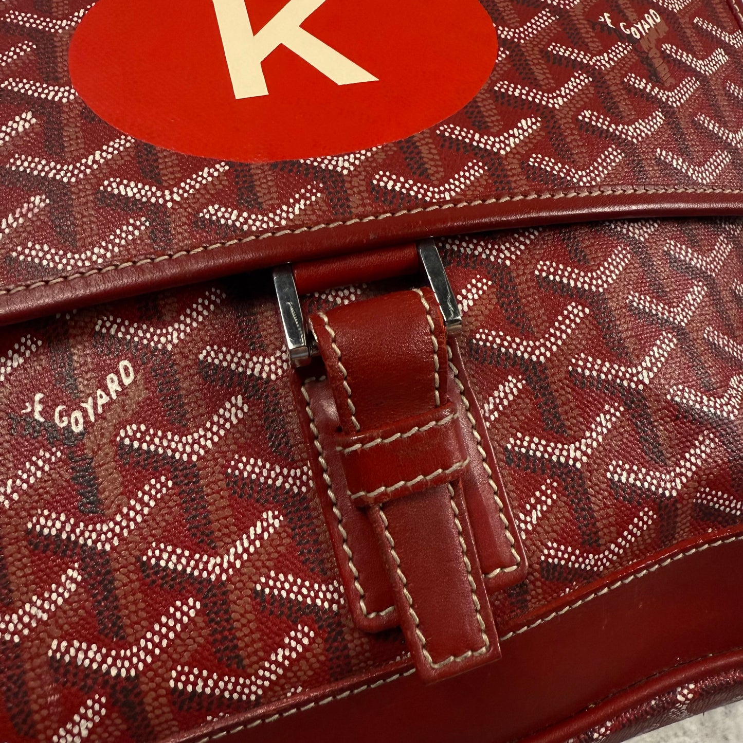 Goyard Grand Bleu MM Personalized “K” Crossbody Messenger Bag