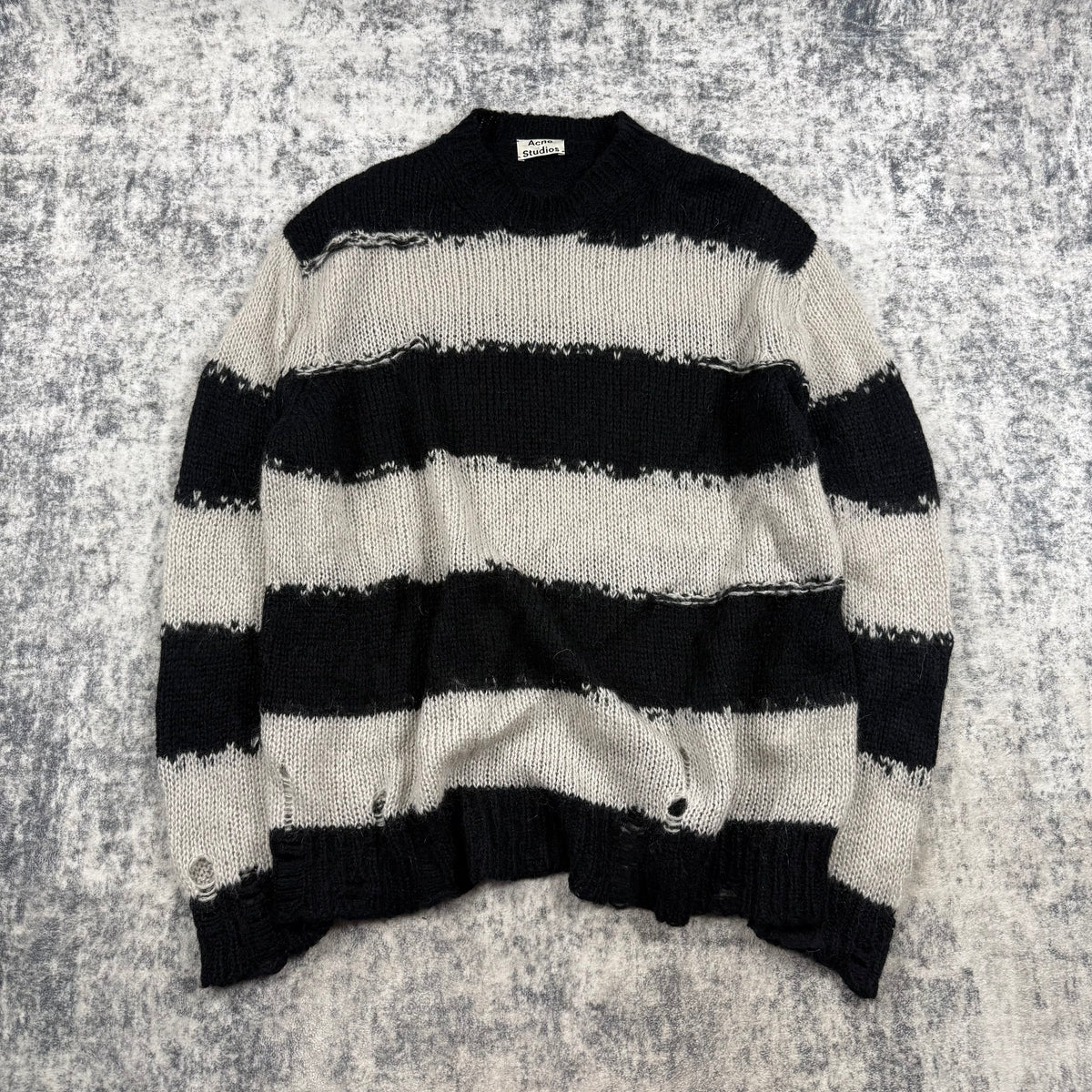 Acne Studios Kantonia Distressed Striped Mohair Sweater