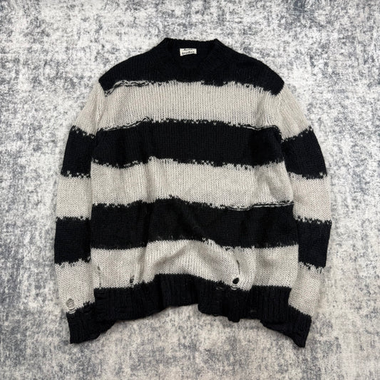 Acne Studios Kantonia Distressed Striped Mohair Sweater