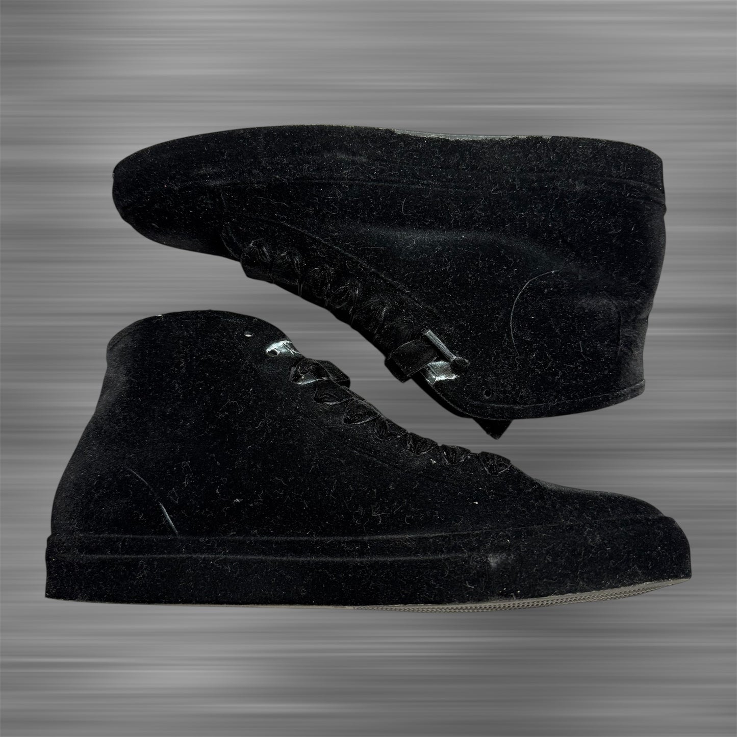 Maison Margiela All Over Black Velvet High Shoes