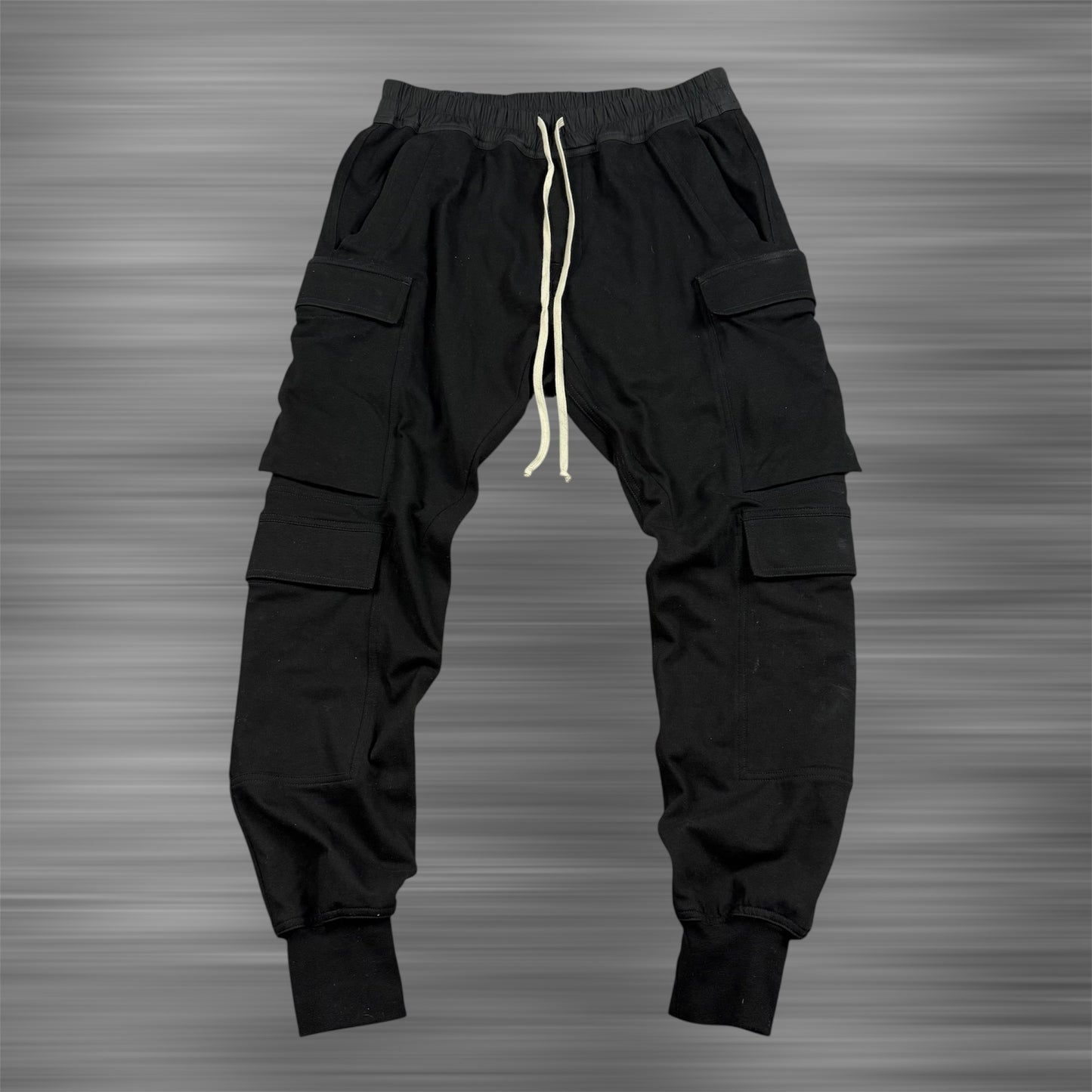Rick Owens SS25 Mastodon Megacargo ‘Black’ Sweatpants