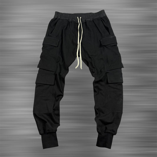 Rick Owens SS25 Mastodon Megacargo ‘Black’ Sweatpants