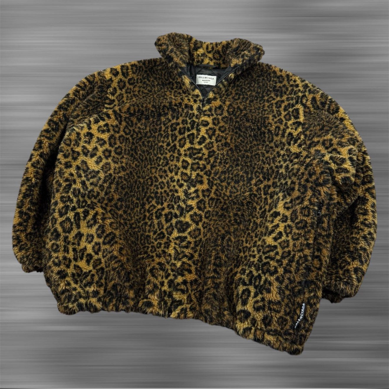 BALENCIAGA Oversized Leopard-Print Faux Fur Jacket
