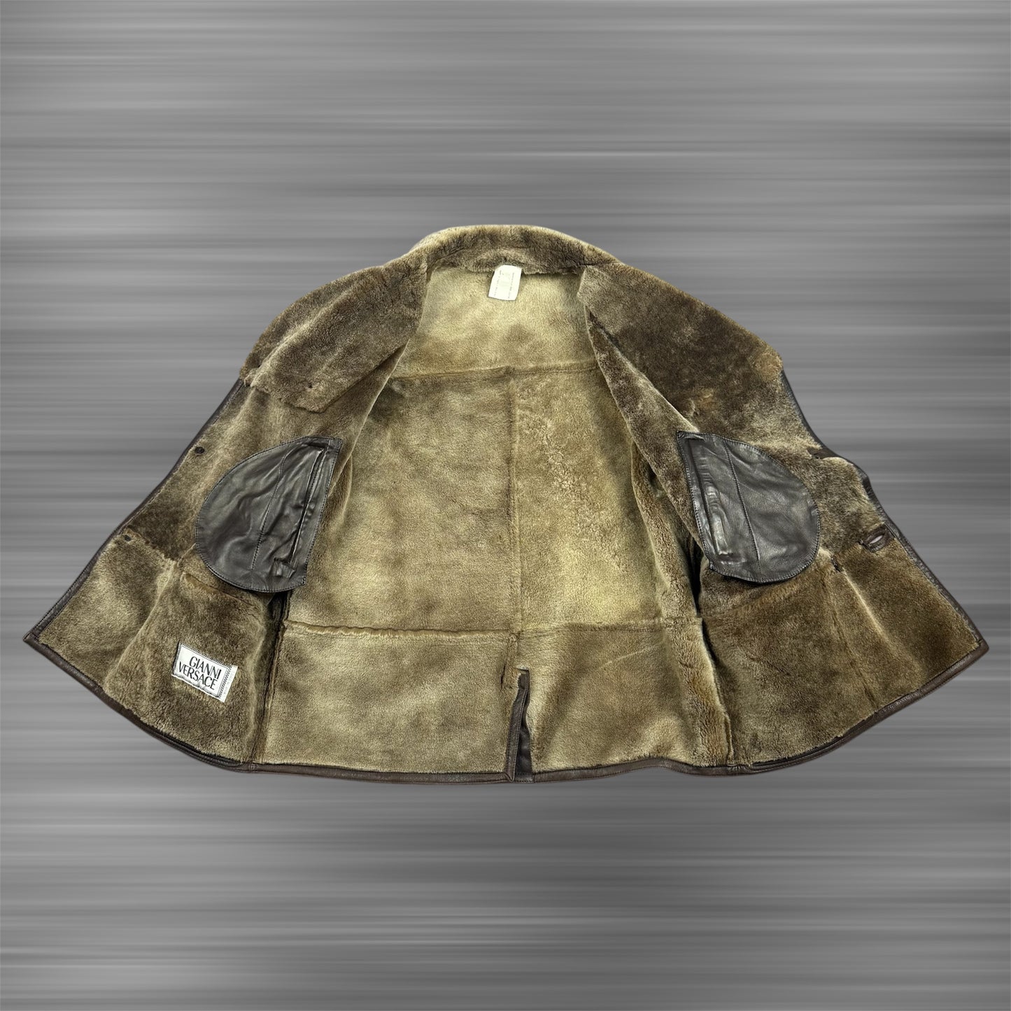 Gianni Versace Vintage 80-90s Leather Fur Coat