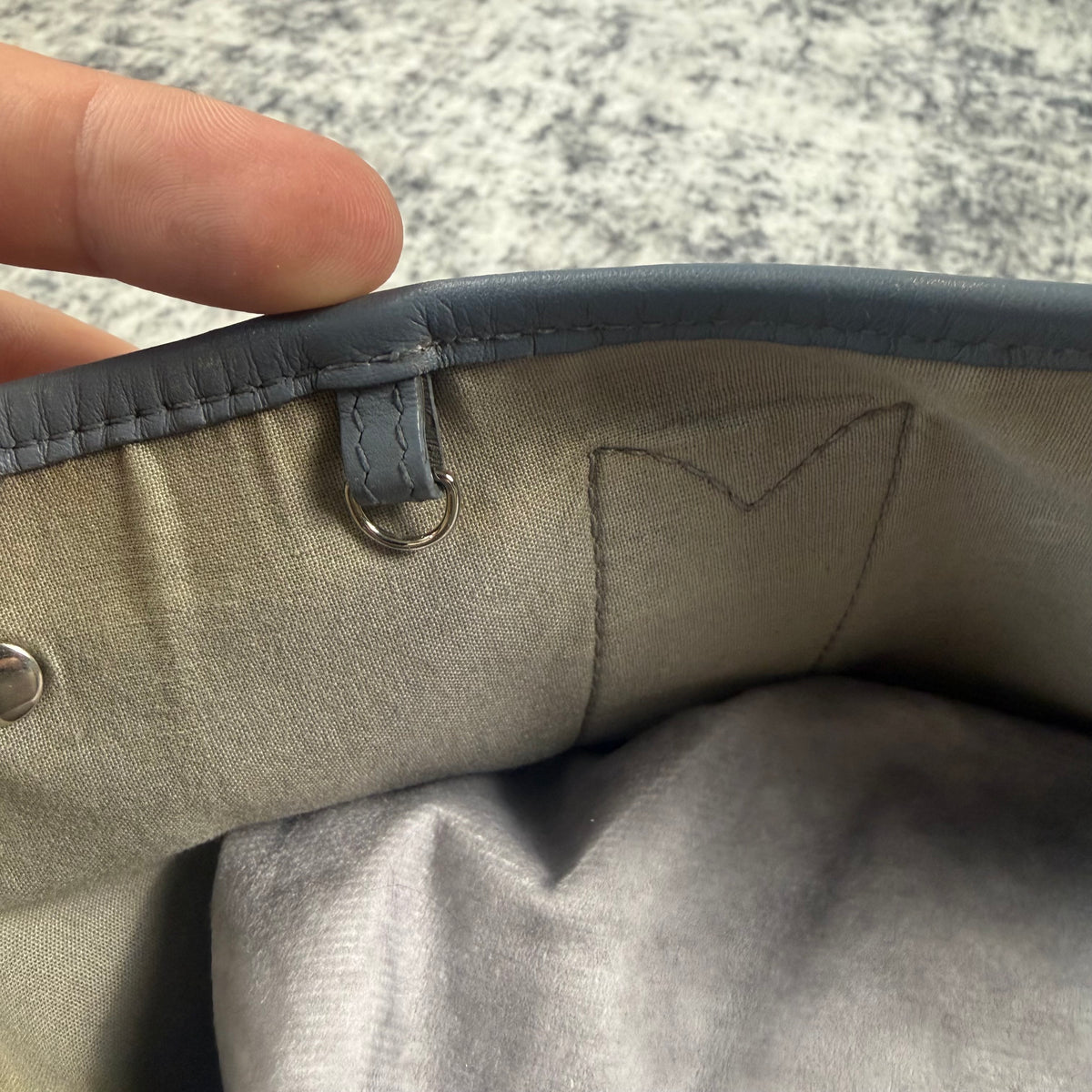 Balenciaga Navy Cabas Small Canvas Tote Bag
