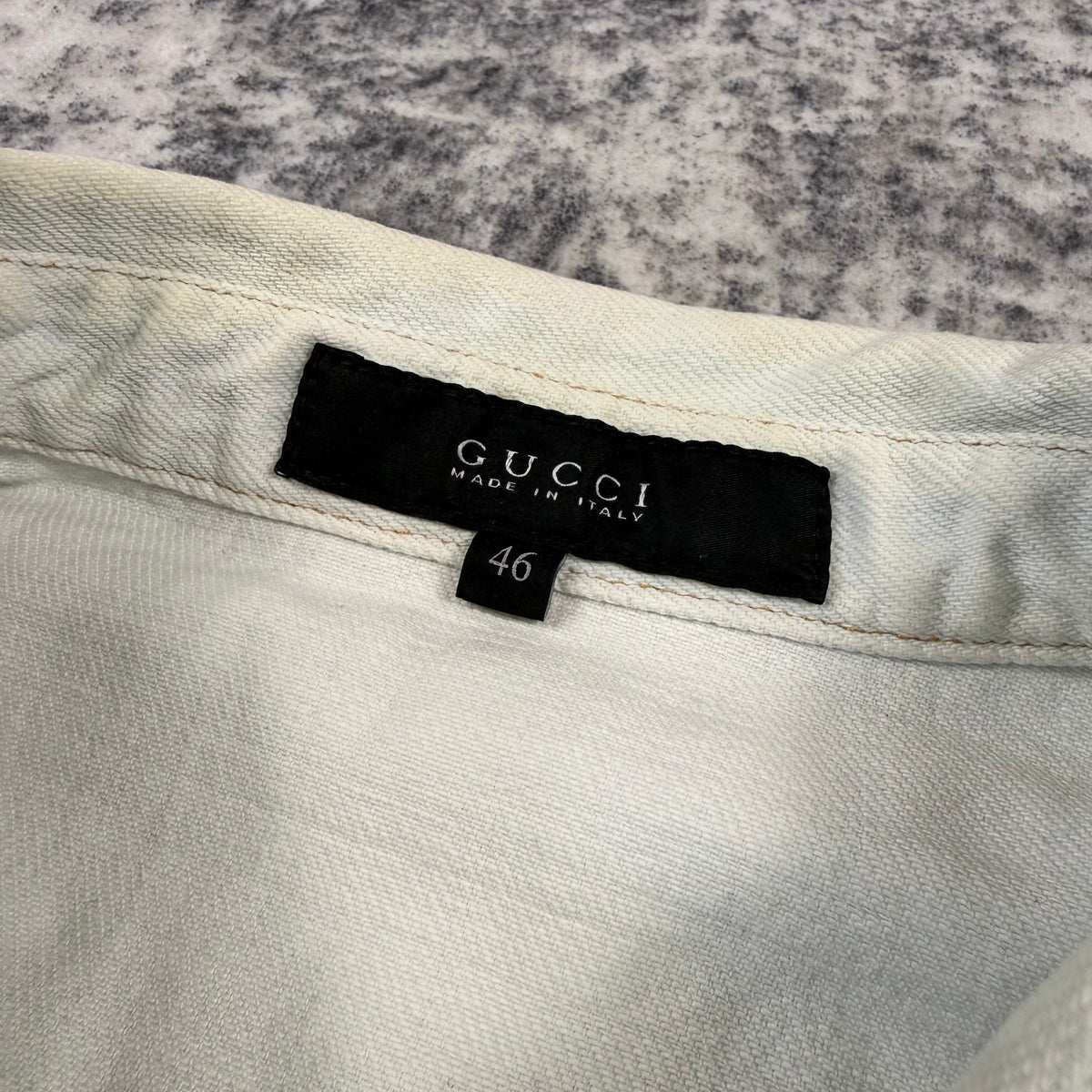 Gucci Washed Denim Western Pearl Snap Shirt