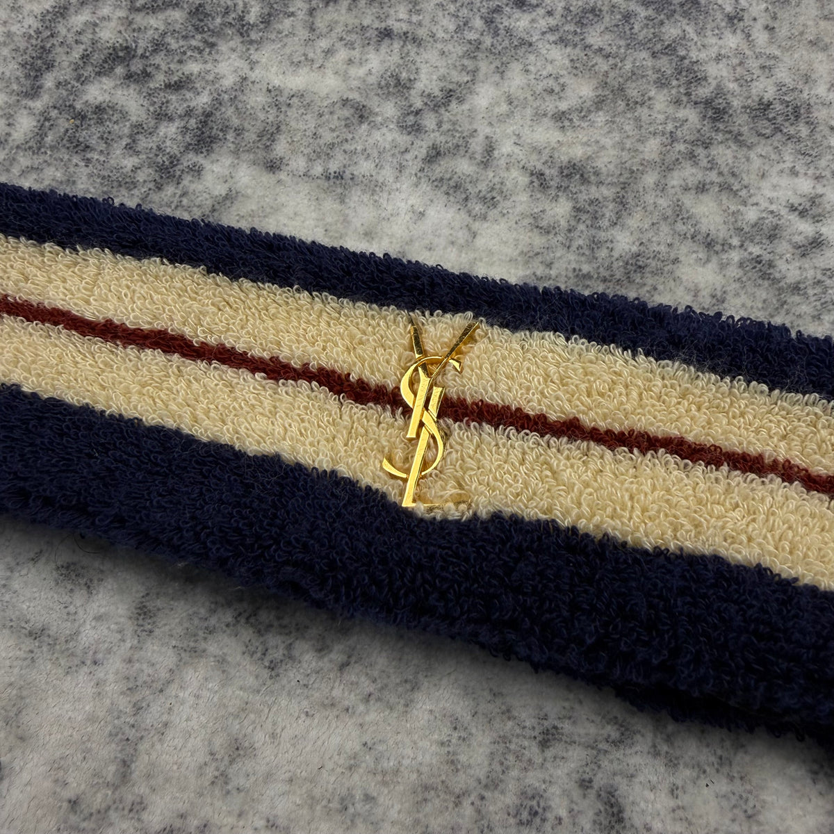 Saint Laurent Gold Logo Headband