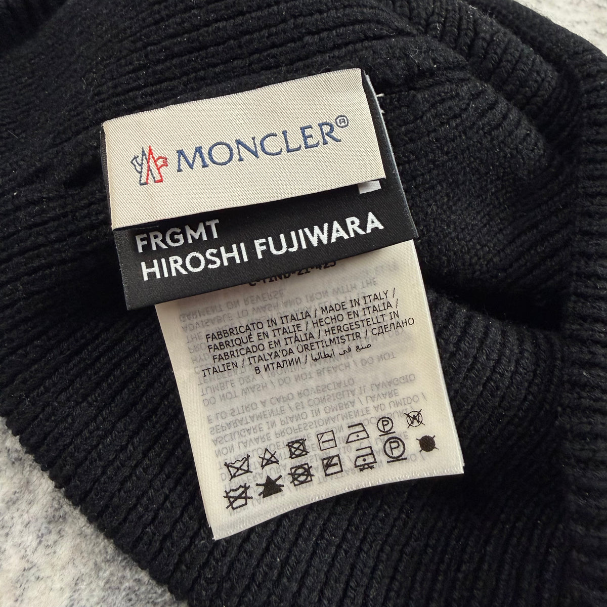Moncler Genius x Frgmnt Hiroshi Fujiwara Logo Band ‘Black’ Beanie