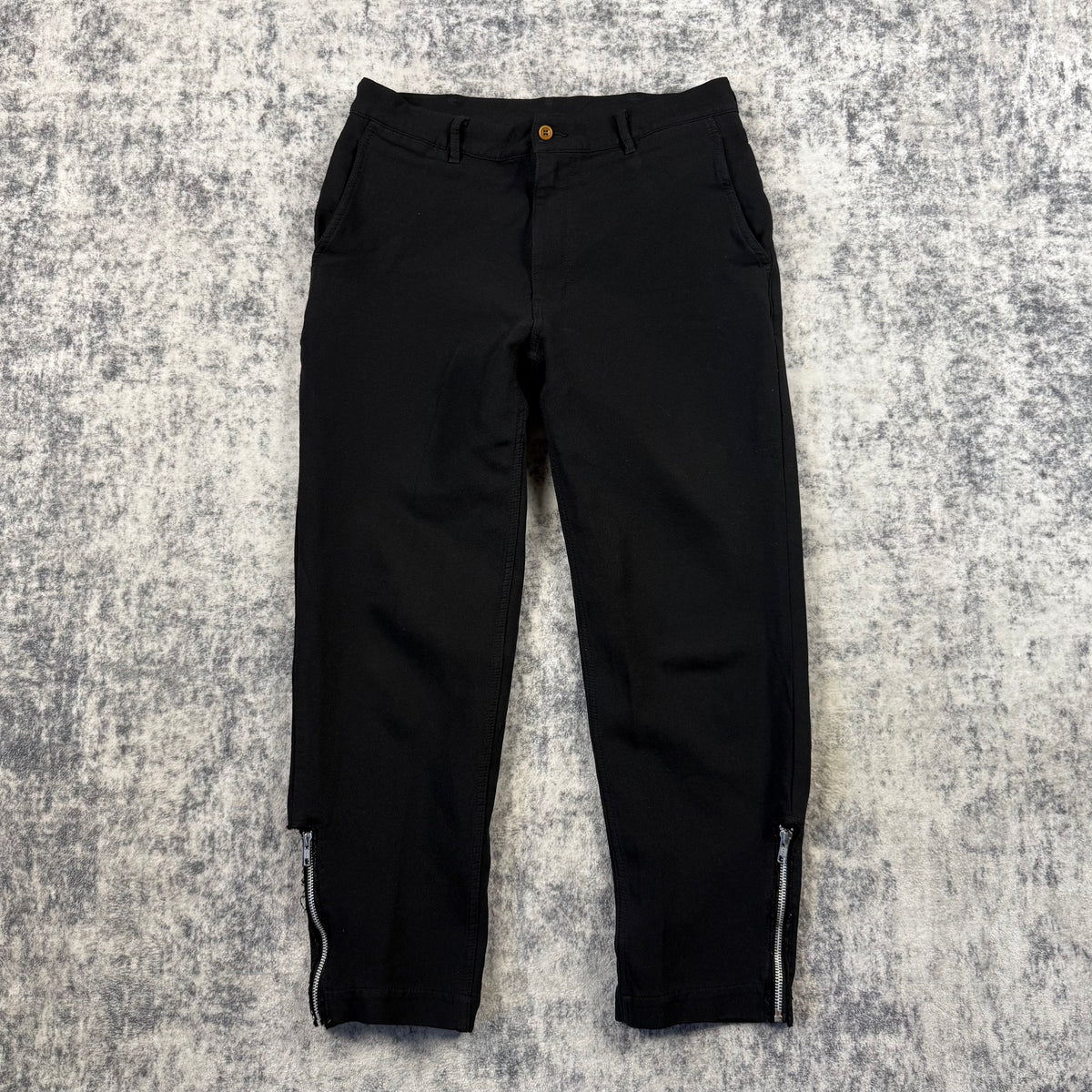 Comme des Garçons Homme Plus Black Zip Hem Trousers