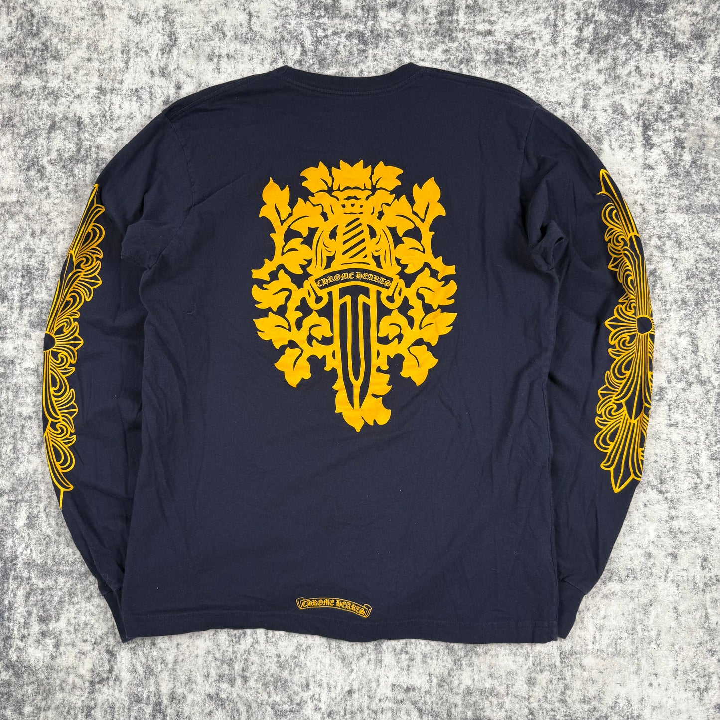 Chrome Hearts Floral Cross Vine Dagger ‘Navy’ Long Sleeve