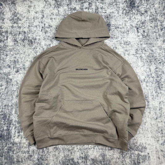 Balenciaga Distressed Embroidered Big Logo Hoodie