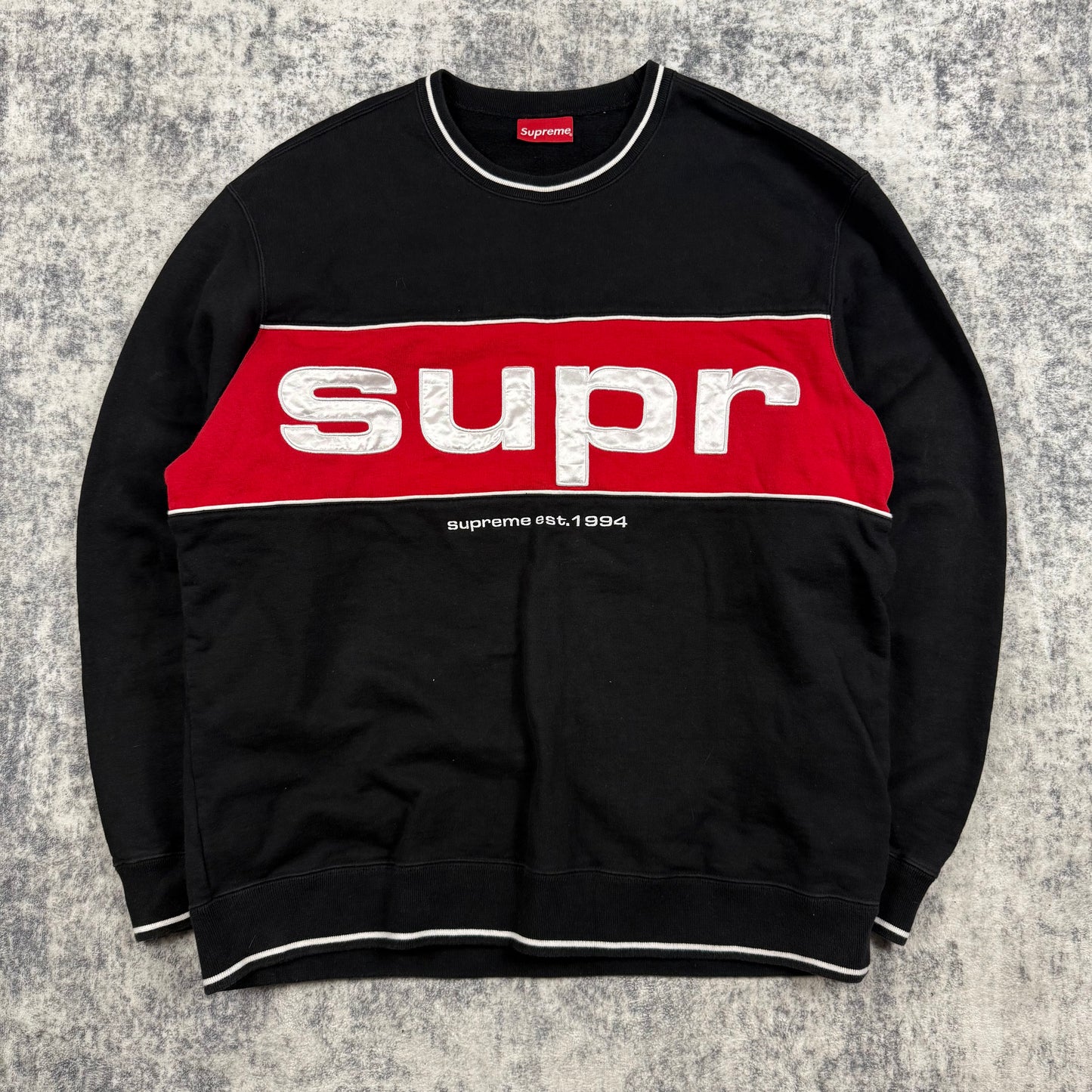 Supreme FW/19 Piping ‘Black’ Crewneck