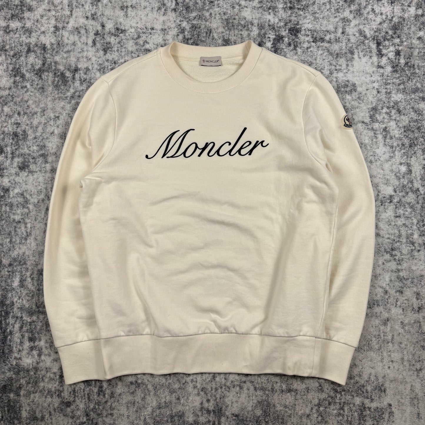 Moncler Embroidered Logo ‘Cream’ Crewneck