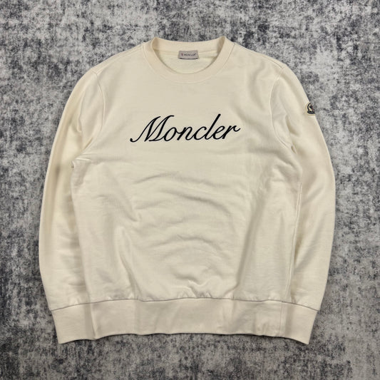 Moncler Embroidered Logo ‘Cream’ Crewneck
