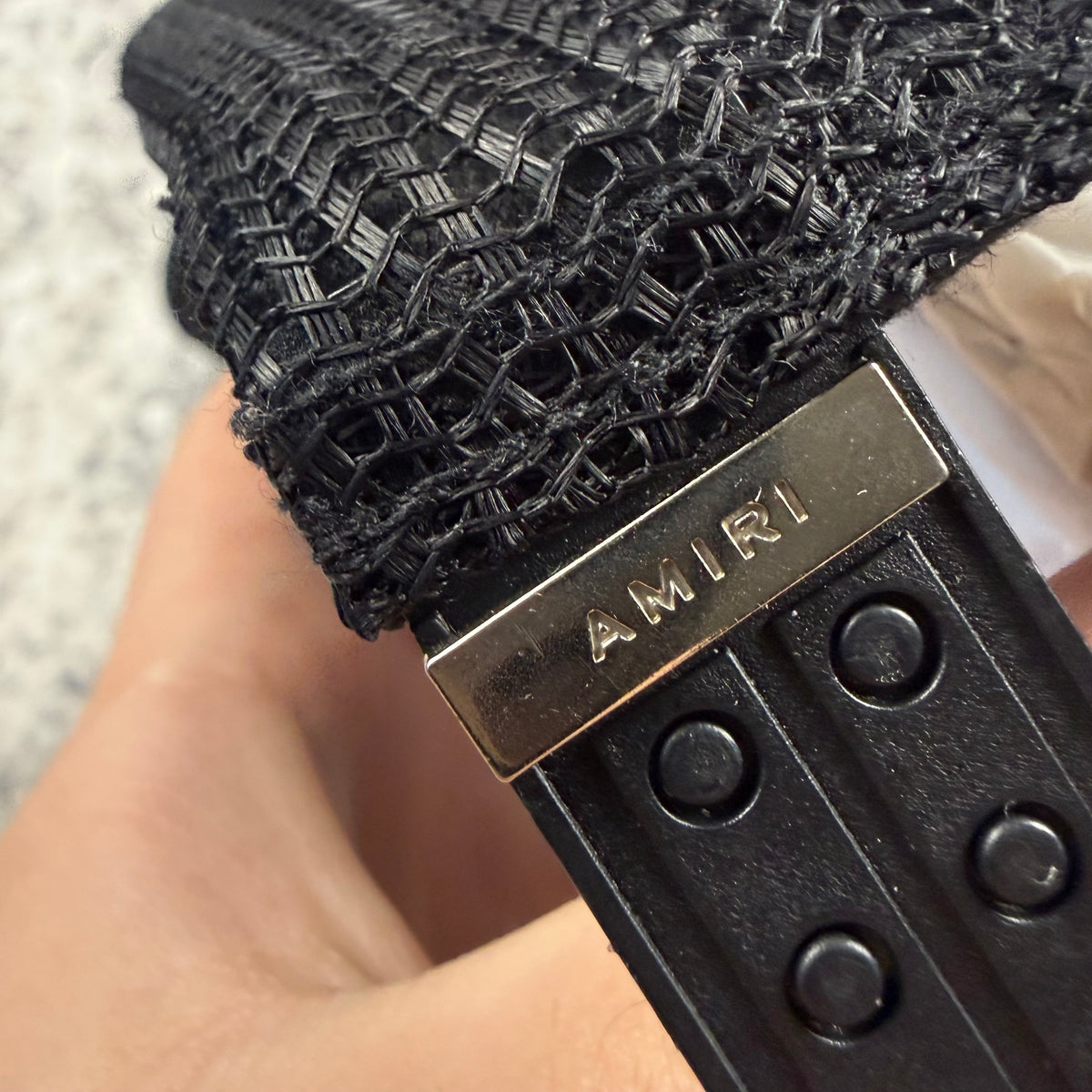 Amiri M.A. Logo Black Trucker Hat