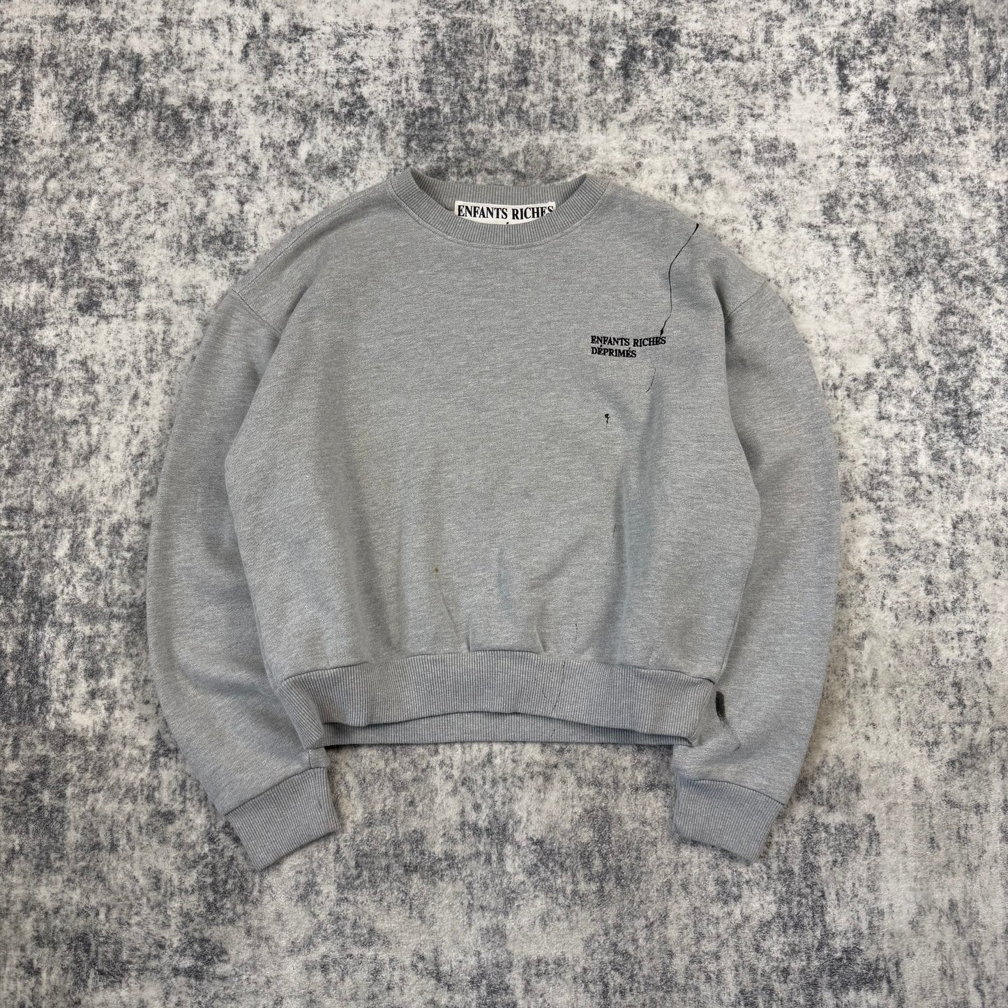 Enfants Riches Déprimés Paint Splatter Logo ʼGrey’ Crewneck