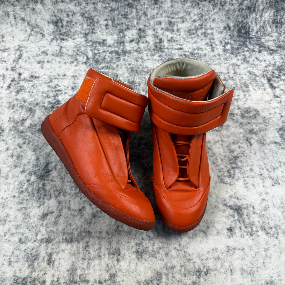 Maison Margiela Leather Future High-Top Orange Sneakers