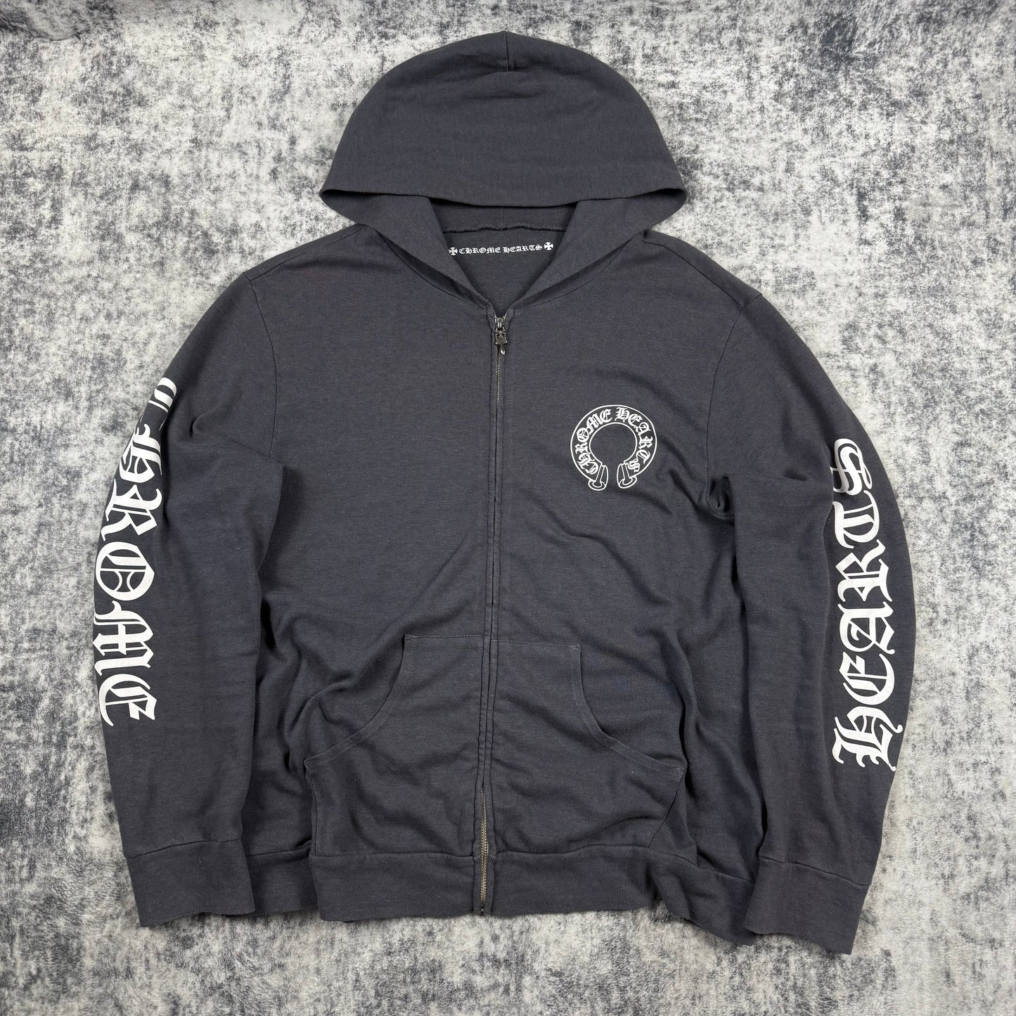 Chrome Hearts Vintage Horseshoe ‘Grey’ Zip Hoodie