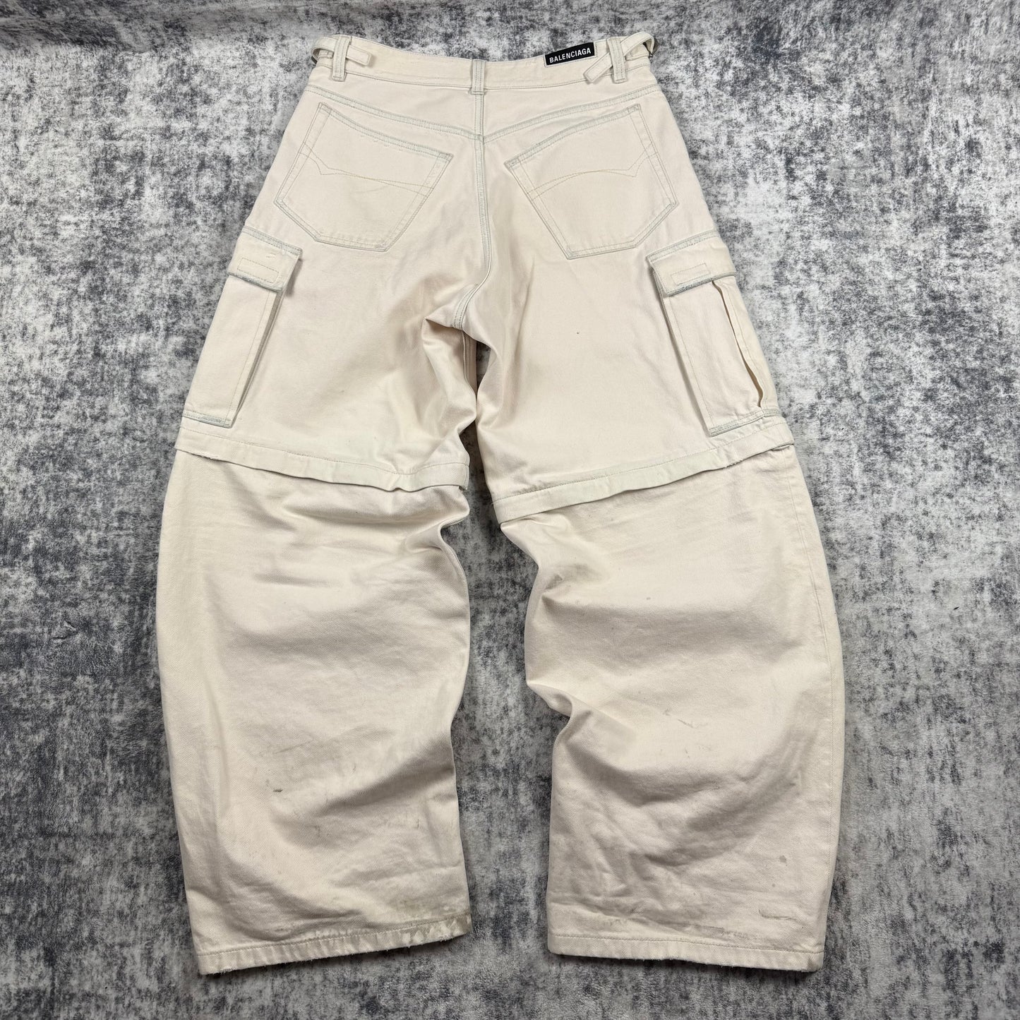 Balenciaga Multi Pocket Wide Leg Cargo Denim Jeans