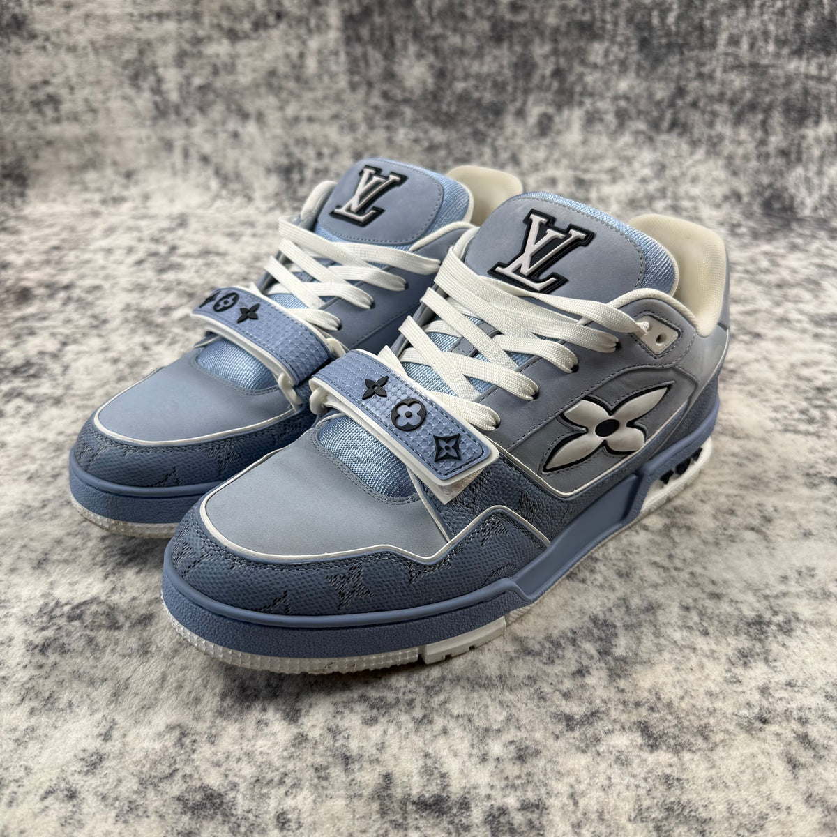 Louis Vuitton Sky Blue Strap Trainers Shoes